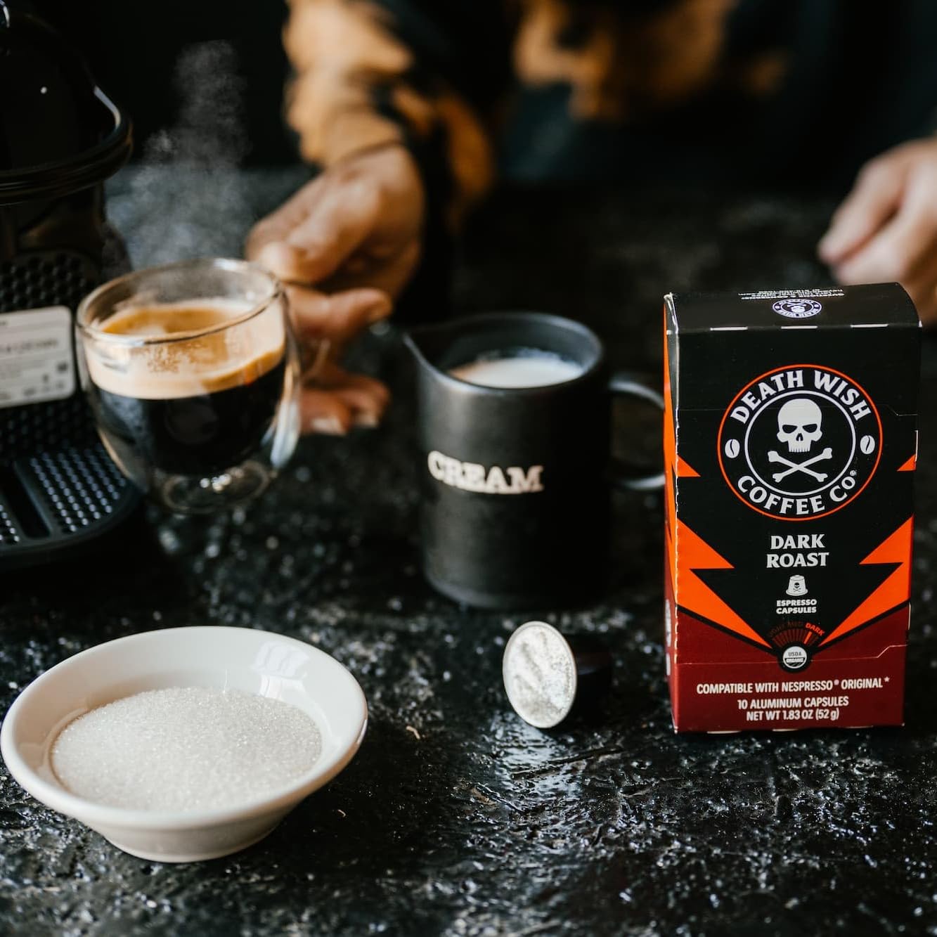Death Wish Coffee, cápsulas de café expreso tostado oscuro, compatibles con máquinas originales Nespresso (30 unidades)