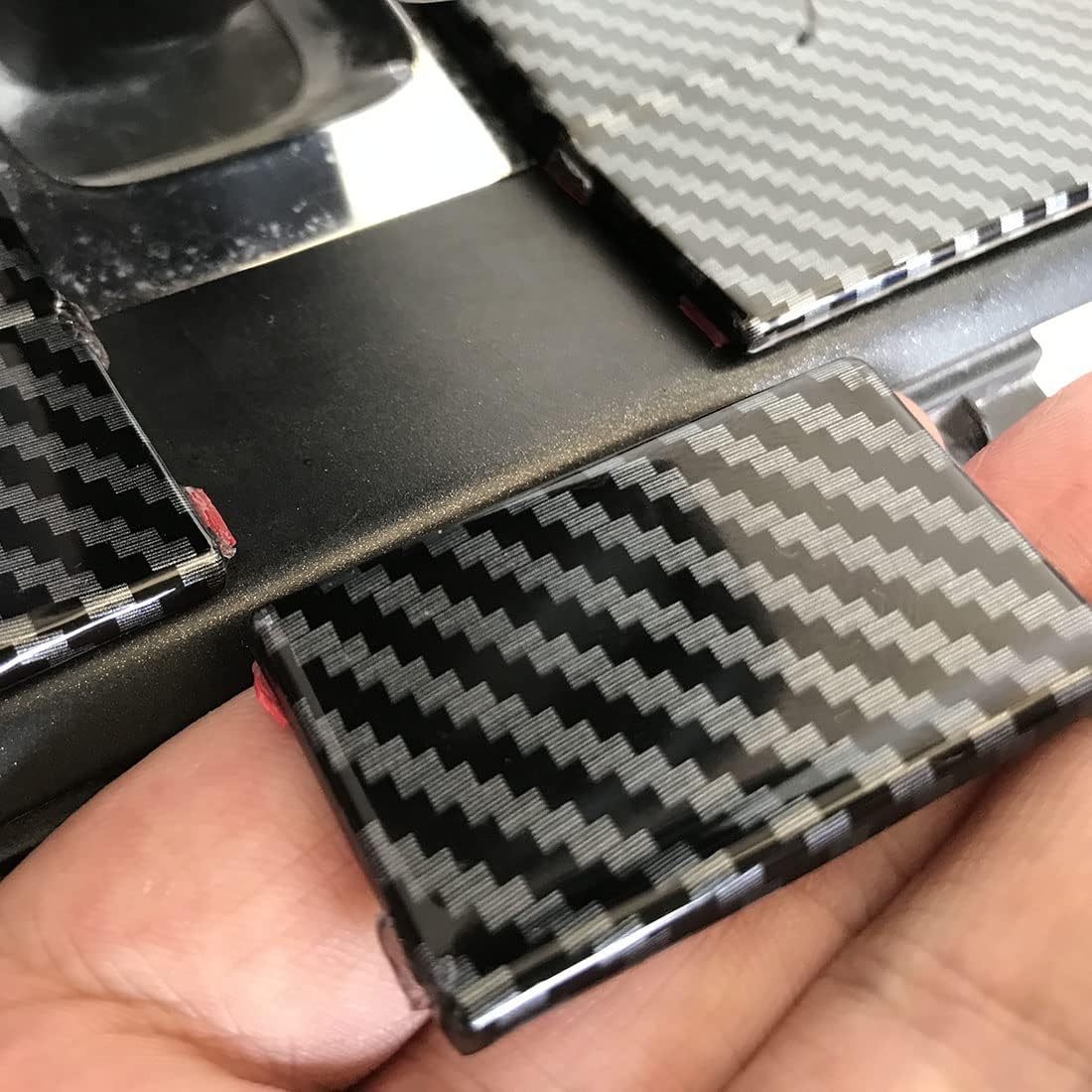 ruihe Patrón de fibra de carbono para palanca de cambios de coche, panel de consola, cubierta de marco compatible con Honda Accord 2013 2014 2015