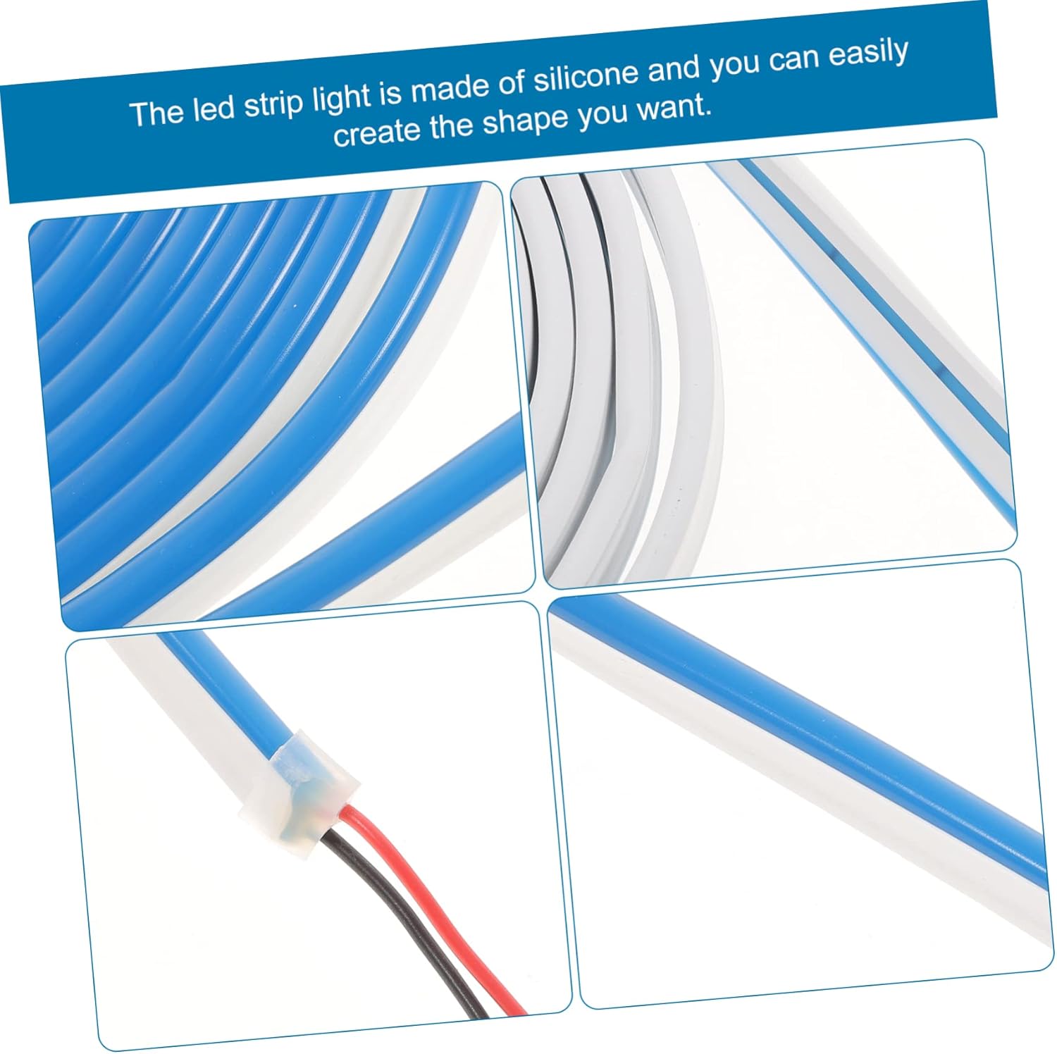 Housoutil Tira de luz LED de silicona para exteriores, tira de luces LED, tira de luces LED para exteriores, tira de luces LED para exteriores, tira