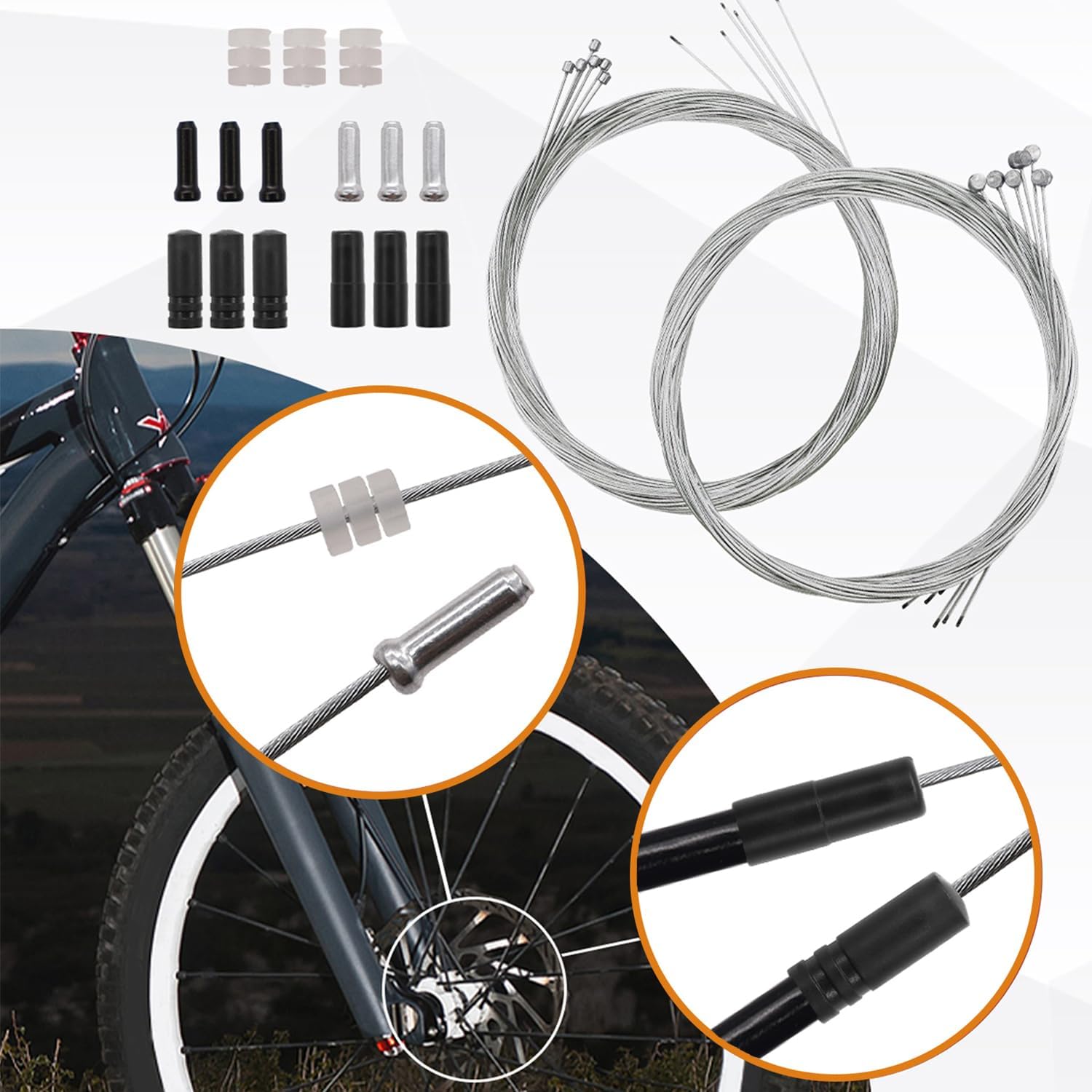 Cortador de cables de bicicleta de acero inoxidable, 73 unidades, cortadores de cables de alambre universal para freno de bicicleta y cable de