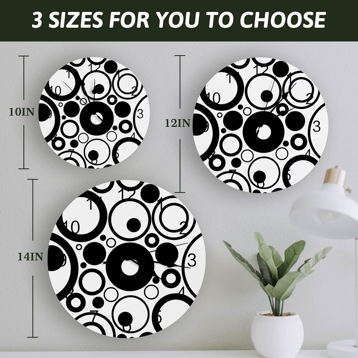 Silent – Reloj de pared decorativo sin tictac para cocina, dormitorio, baño, oficina, sala de estar, lavandería, hogar, funciona con pilas, reloj de