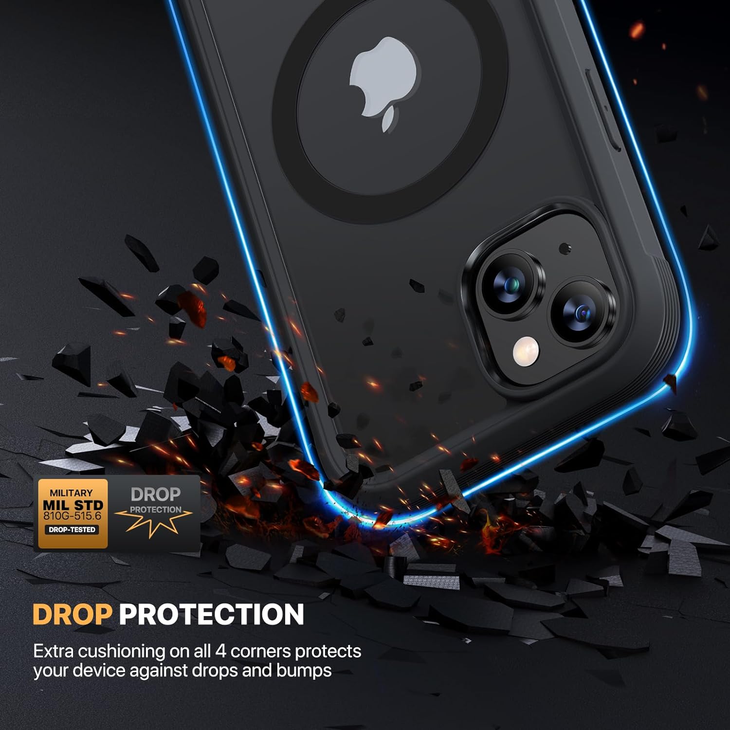 Diaclara Funda diseñada para iPhone 15 Plus de 6.7 pulgadas, compatible con MagSafe, funda magnética resistente de cuerpo completo con protector de