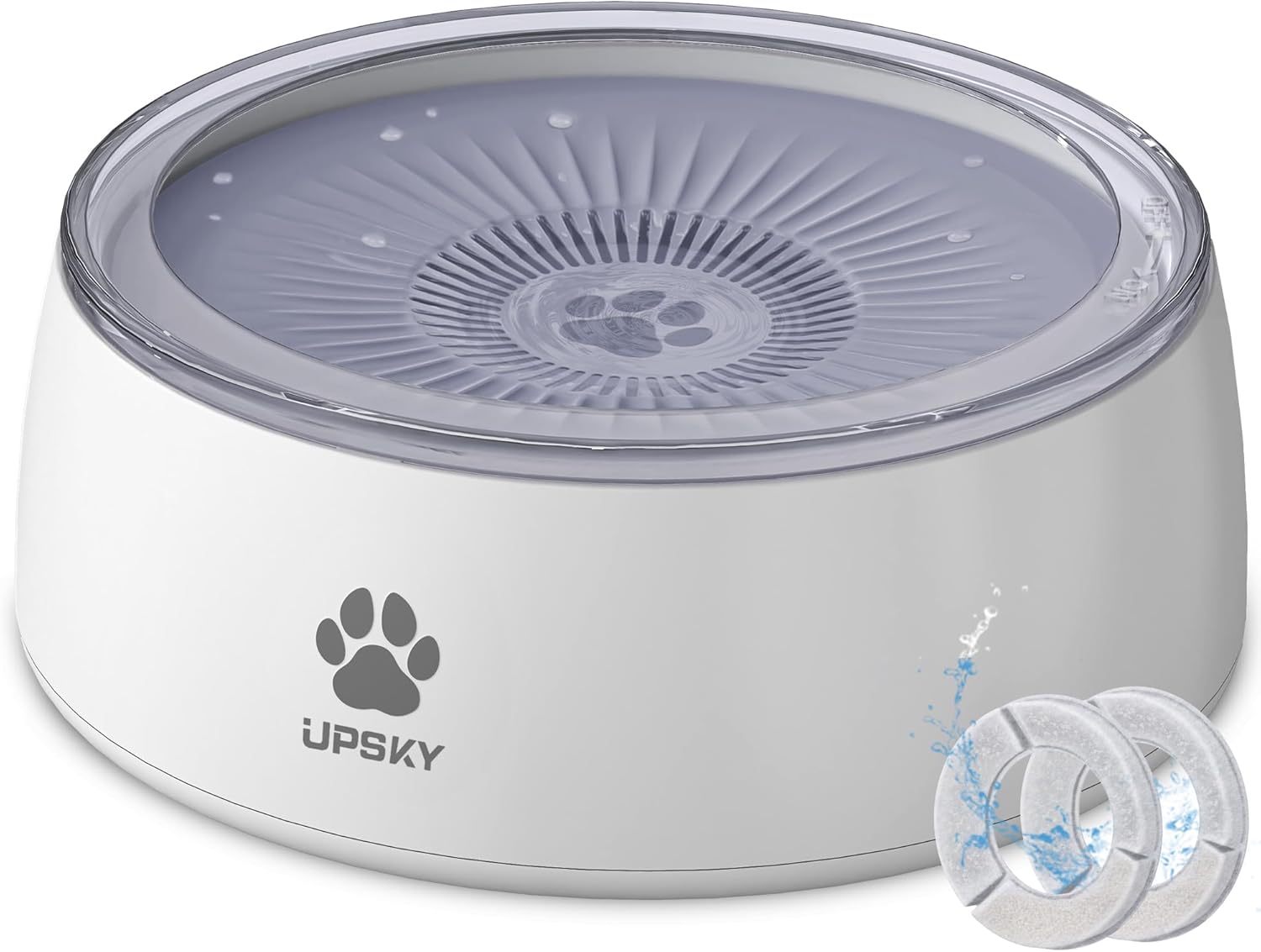 UPSKY Cuenco de agua para perros de 3 litros de 101 onzas, tazón grande sin derrames, con tapete de alimentación lenta, dispensador de agua para