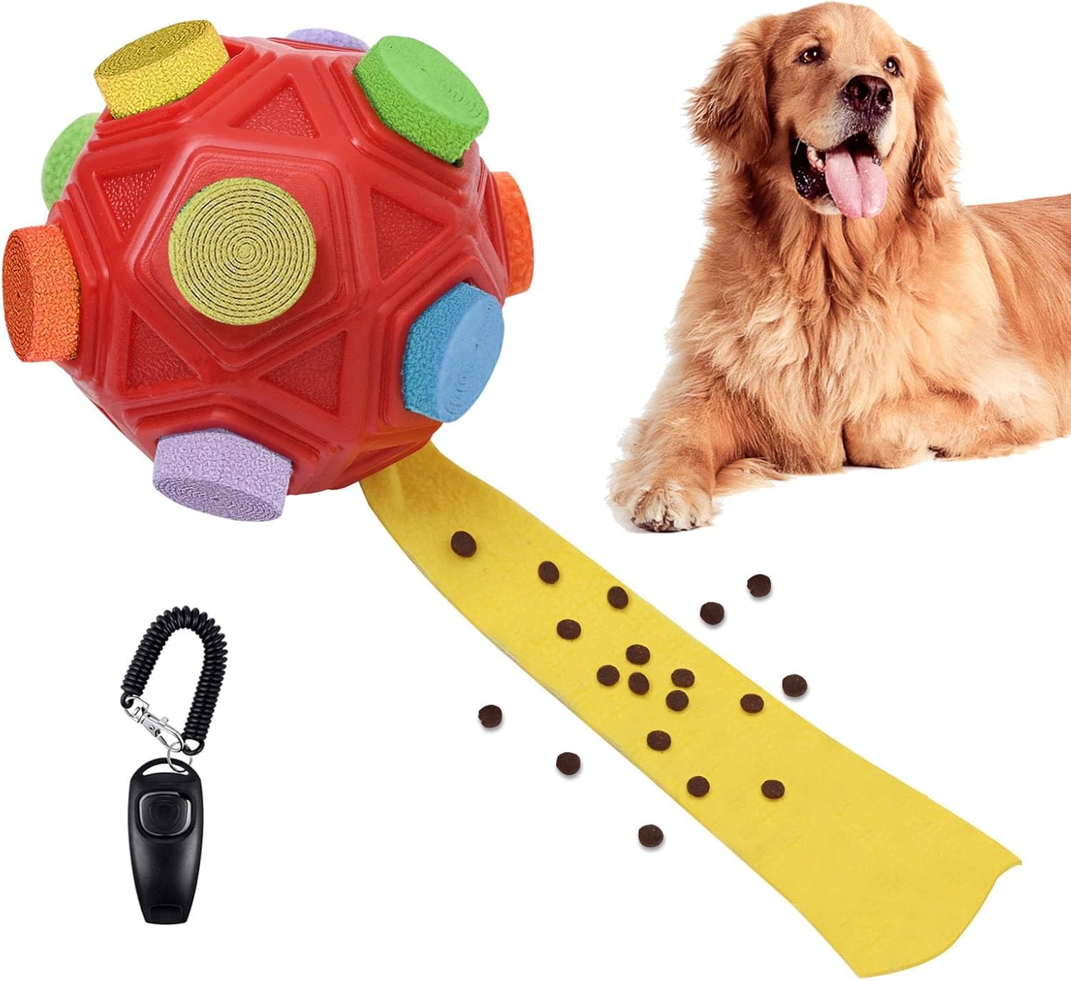 Pelota de olfateo para perros  Pelota olfateadora para perros, juguetes estimulantes mentales para perros, rompecabezas de golosinas para perros,