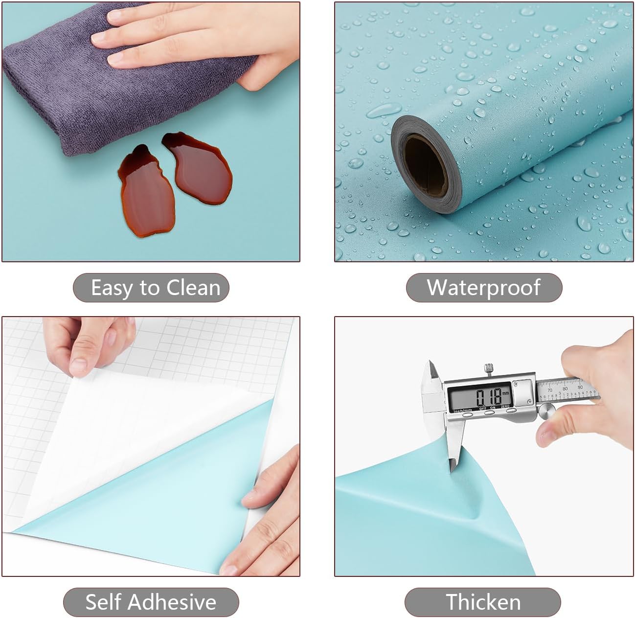 YENHOME Rollo de papel para tablón de anuncios azul de 30 x 118 pulgadas, fácil de despegar, despegar y pegar, papel tapiz texturizado para