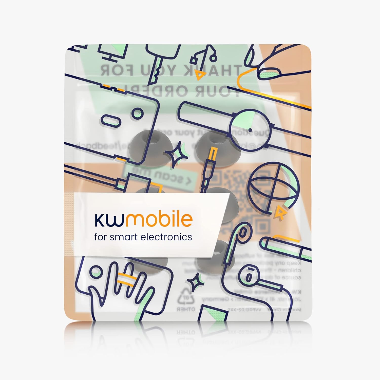 kwmobile 6 puntas de repuesto compatibles con Oneplus Buds Z2 – Puntas de silicona para auriculares, color negro