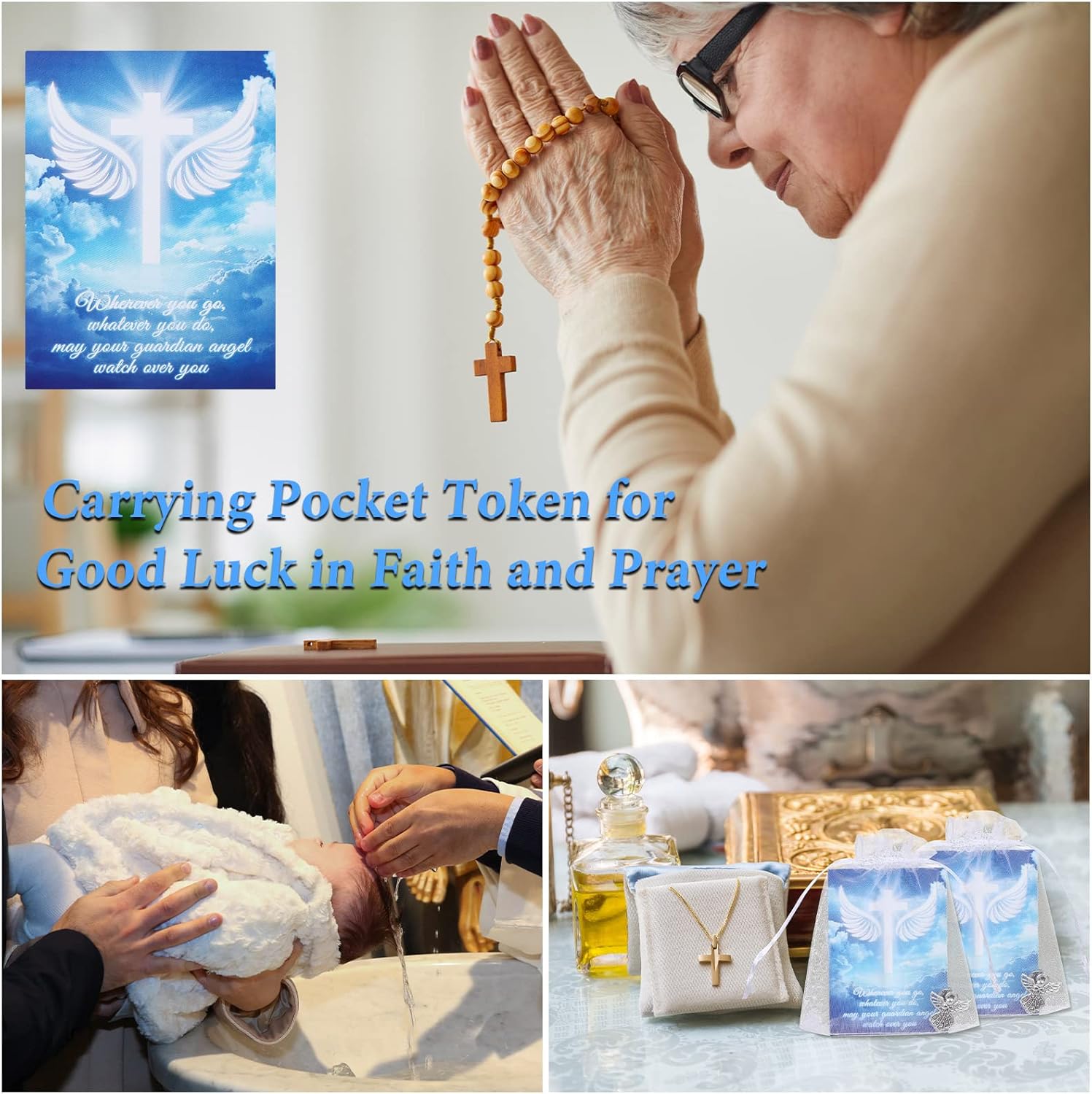 Sasylvia Juego de pines de ángel conmemorativo con signo de ángel, regalos de ángel para mujeres, tarjetas conmemorativas de guardián religioso,