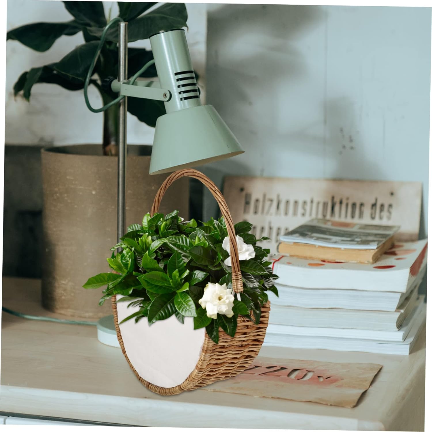 Yardwe 2 Pcs Storage Basket Wicker Bread Basket Easter Basket Decoraciones para Salas De Casa Seagrass Wicker Woven Basket Hanging Plant Pot Basket