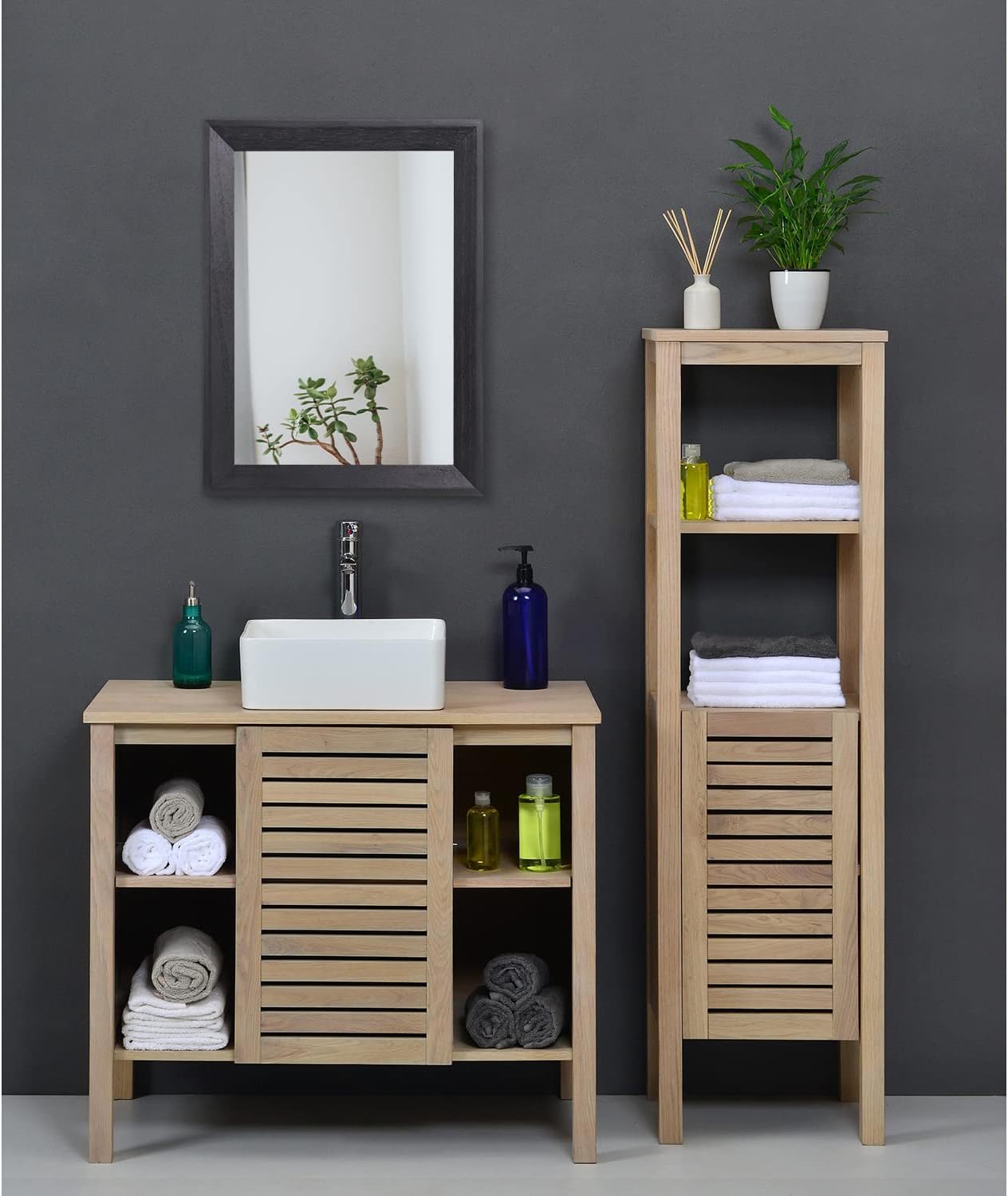 AAZZKANG Espejo de pared negro rectangular de madera rústica, espejo colgante decorativo para baño, dormitorio, granja