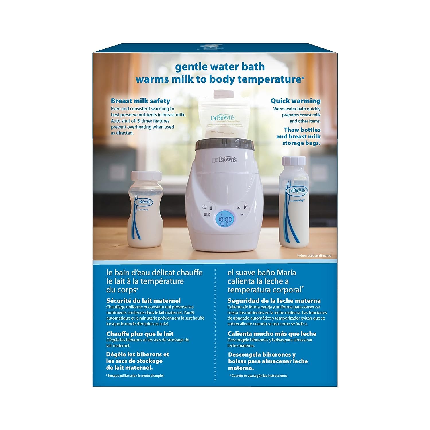 Dr. Brown’s Natural Flow MilkSPA – Calentador de leche materna y biberón con extractor de leche de silicona de una sola pieza, recogedor de leche
