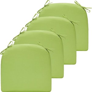 Juego de 4 cojines para sillas de exterior, cojines de patio de 16 x 17 pulgadas de ancho con lazos, almohadillas para sillas de exterior para Juego de 4 cojines para sillas de exterior, cojines de patio de 16 x 17 pulgadas de ancho con lazos, almohadillas para sillas de exterior para