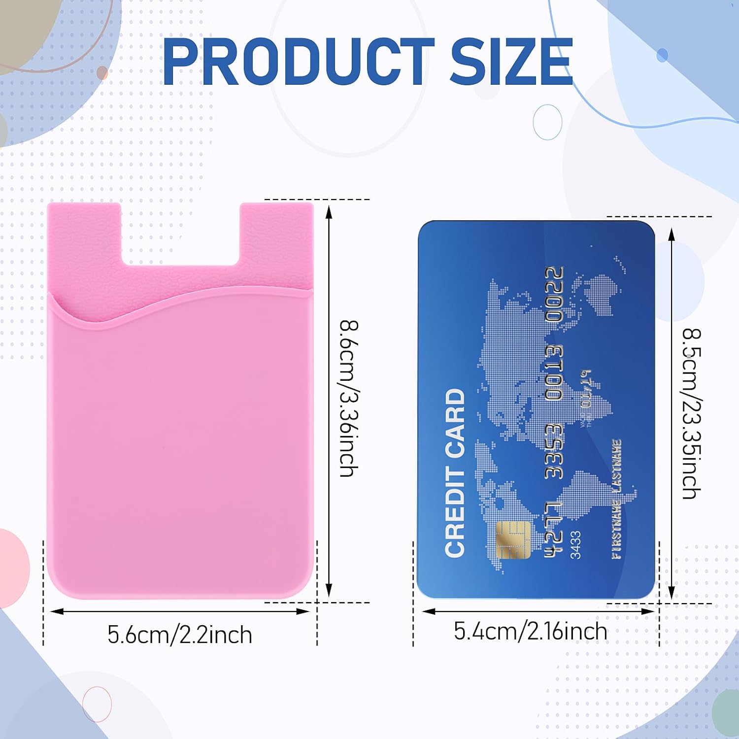 Paquete de 5 carteras para teléfono, tarjetero de silicona para la parte posterior del teléfono, fundas para tarjetas de crédito, bolsillo para