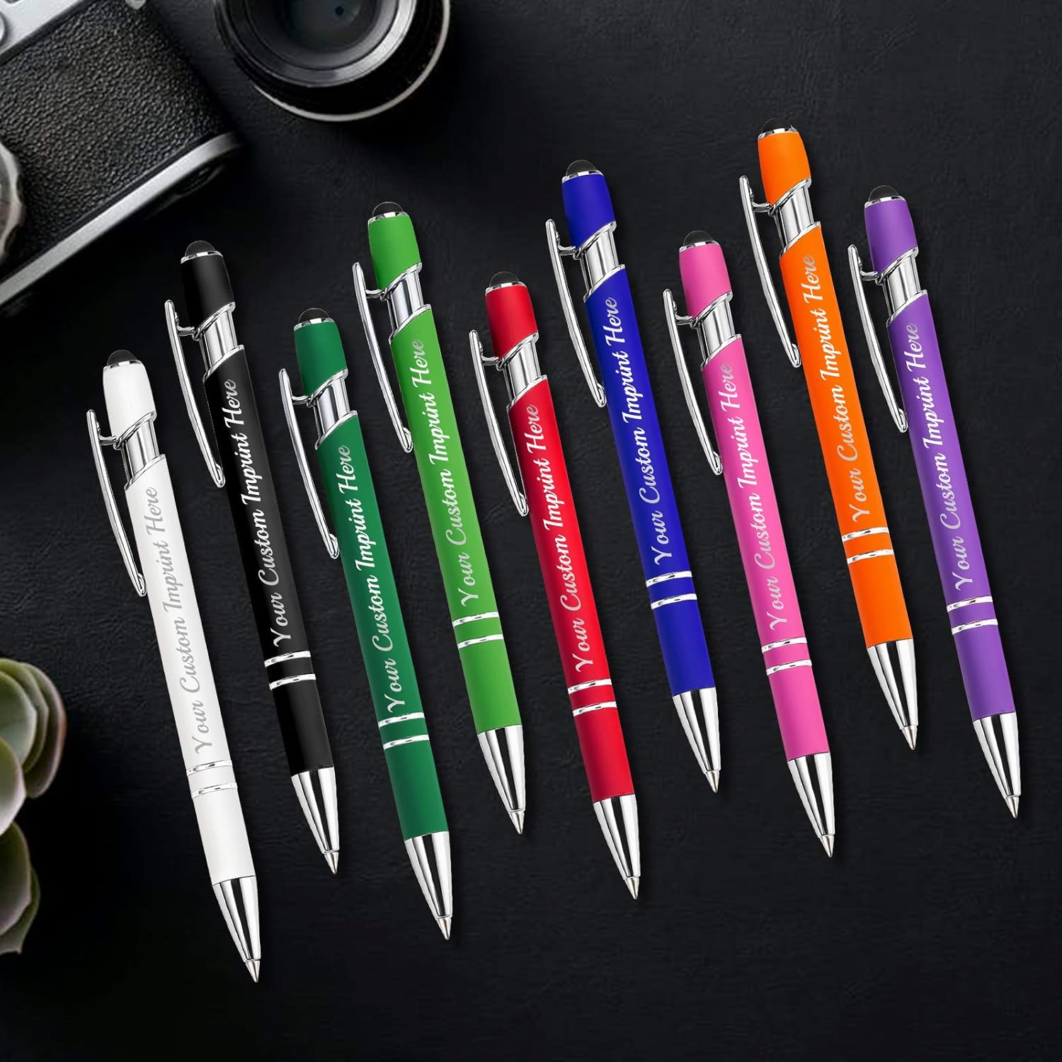 24 bolígrafos personalizados con lápiz, bolígrafos de grabado personalizado, impresos con tu logotipo o mensaje para Navidad, graduación y