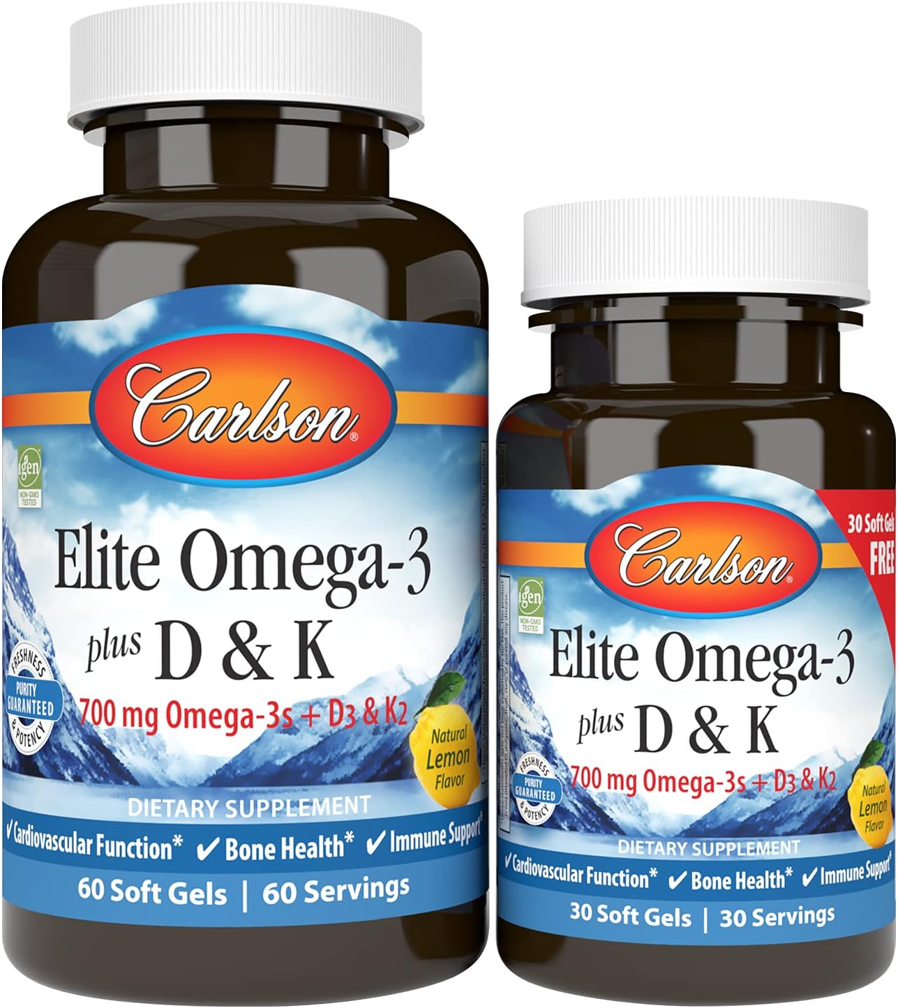 Carlson – Elite Omega-3 Plus D K 700 mg Omega-3s D3 y K2 Función Salud Ósea y Apoyo Inmunológico Limón 6030 Softgel Carlson – Elite Omega-3 Plus D K 700 mg Omega-3s D3 y K2 Función Salud Ósea y Apoyo Inmunológico Limón 6030 Softgel