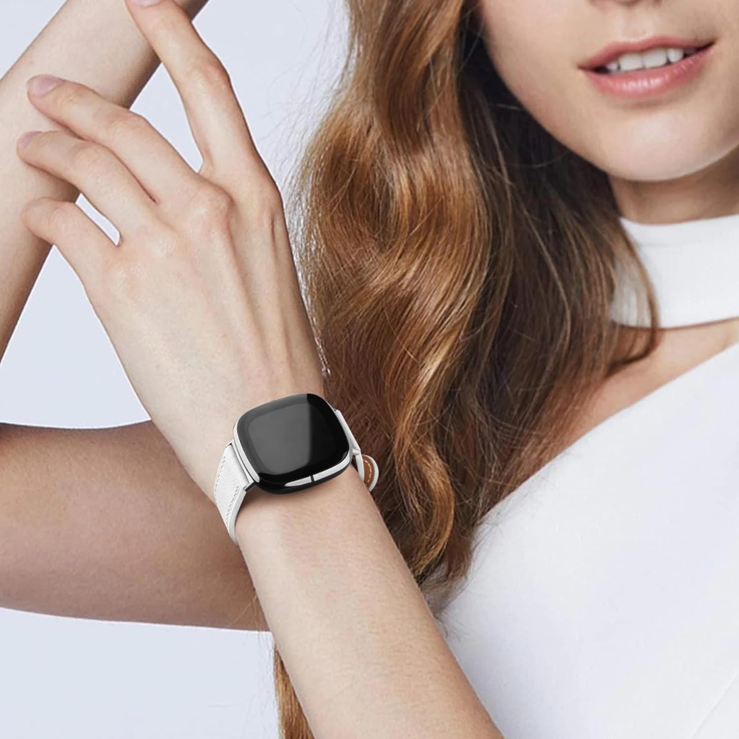 Meliya Correas de cuero compatibles con Fitbit Versa 4, Fitbit Versa 3, Sense 2, correas de reloj Fitbit Sense para mujeres y hombres, correas
