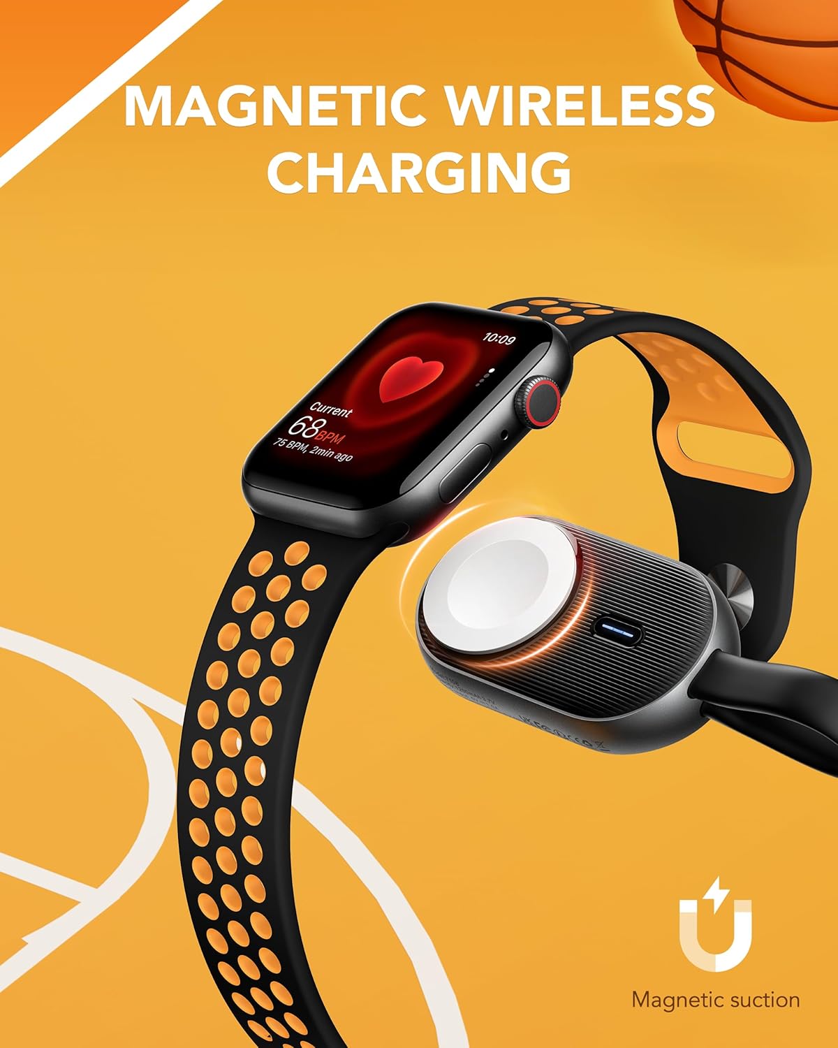 VRURC – Cargador portátil para Apple Watch, cargador de reloj portátil de 1200 mAh, llavero magnético, cargador de reloj inalámbrico para iWatch