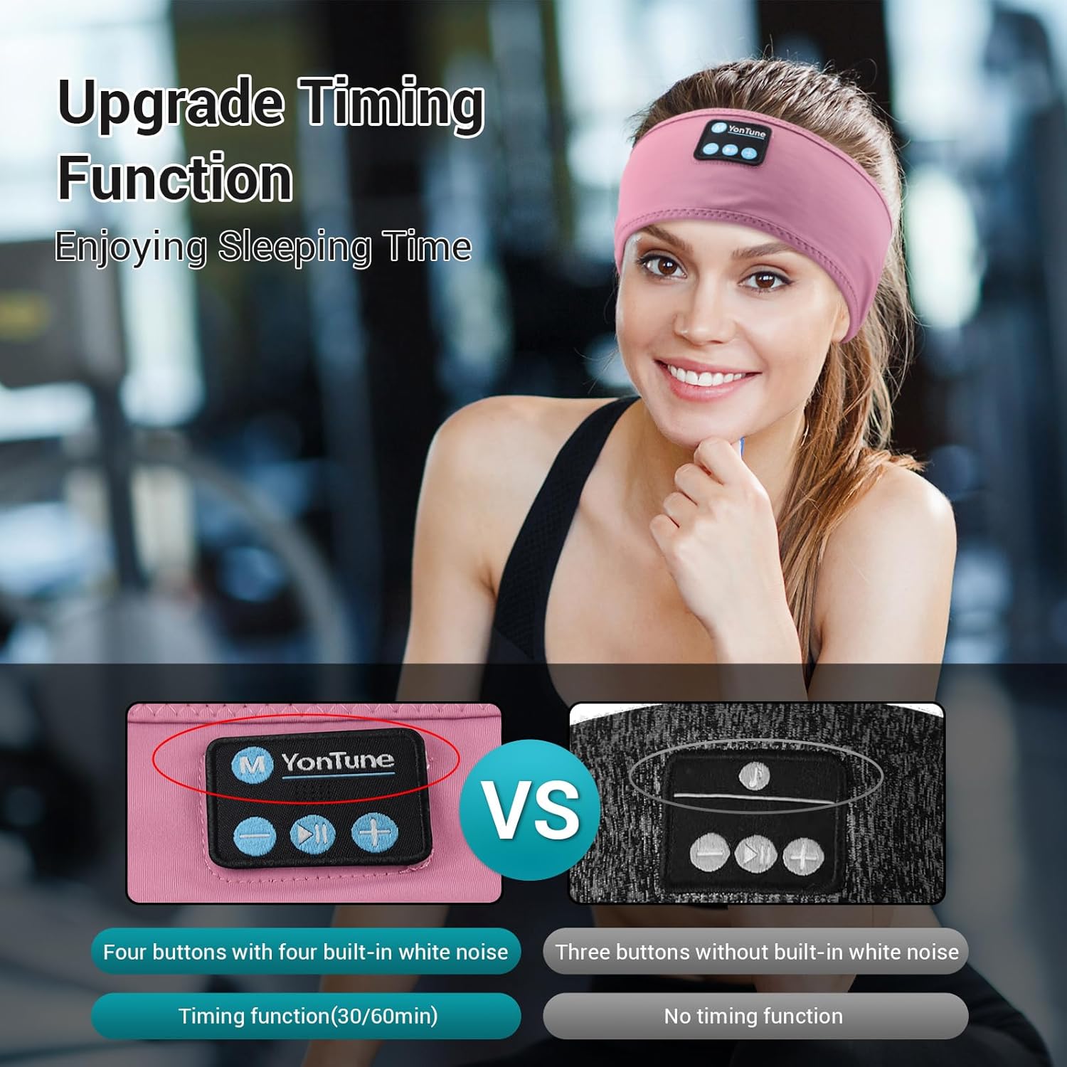 Auriculares para dormir con Bluetooth, inalámbricos suaves con ruido blanco y altavoces ultrafinos, perfectos para dormir de lado, correr, entrenar,