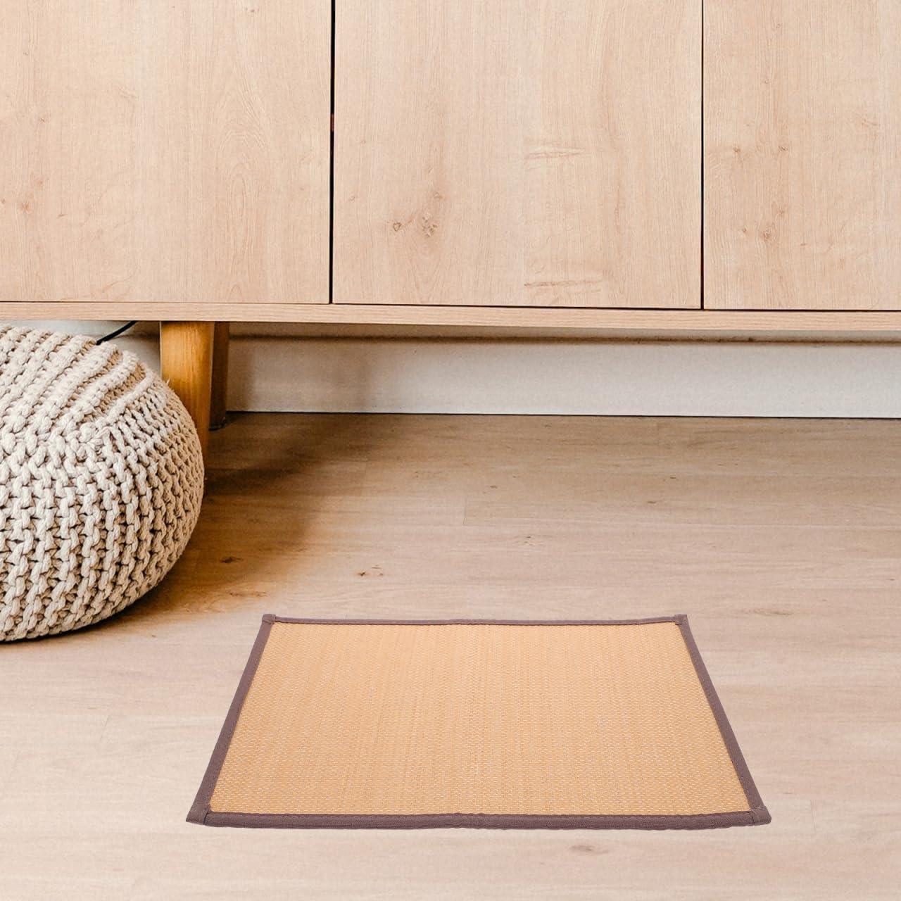 Cojín de asiento tejido para meditación y sentado en el suelo, cojín de suelo de enfriamiento de verano para uso en interiores, tapete cómodo para