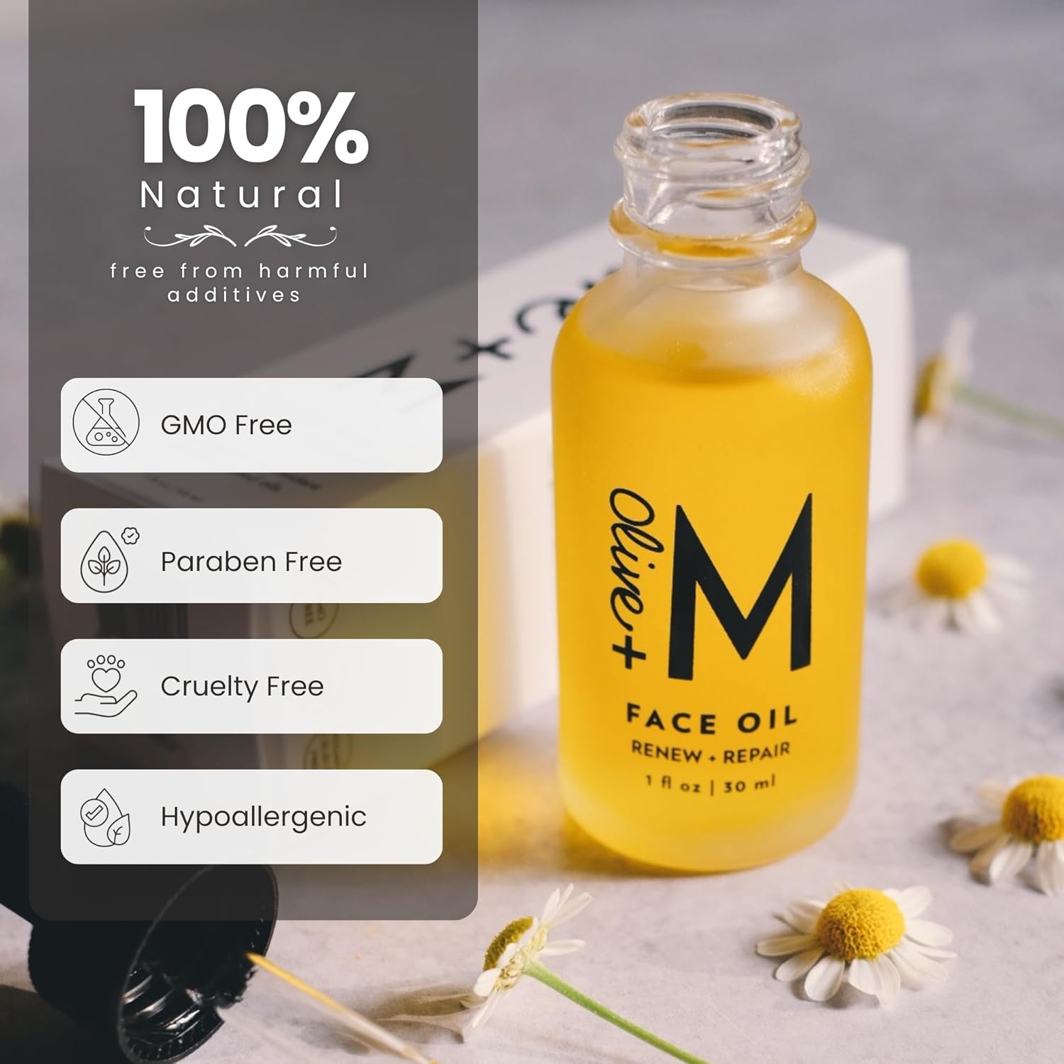 Aceite facial para el cuidado de la piel, aceite de oliva 100% orgánico para renovar y reparar la piel, solución de cuidado de la piel para lograr