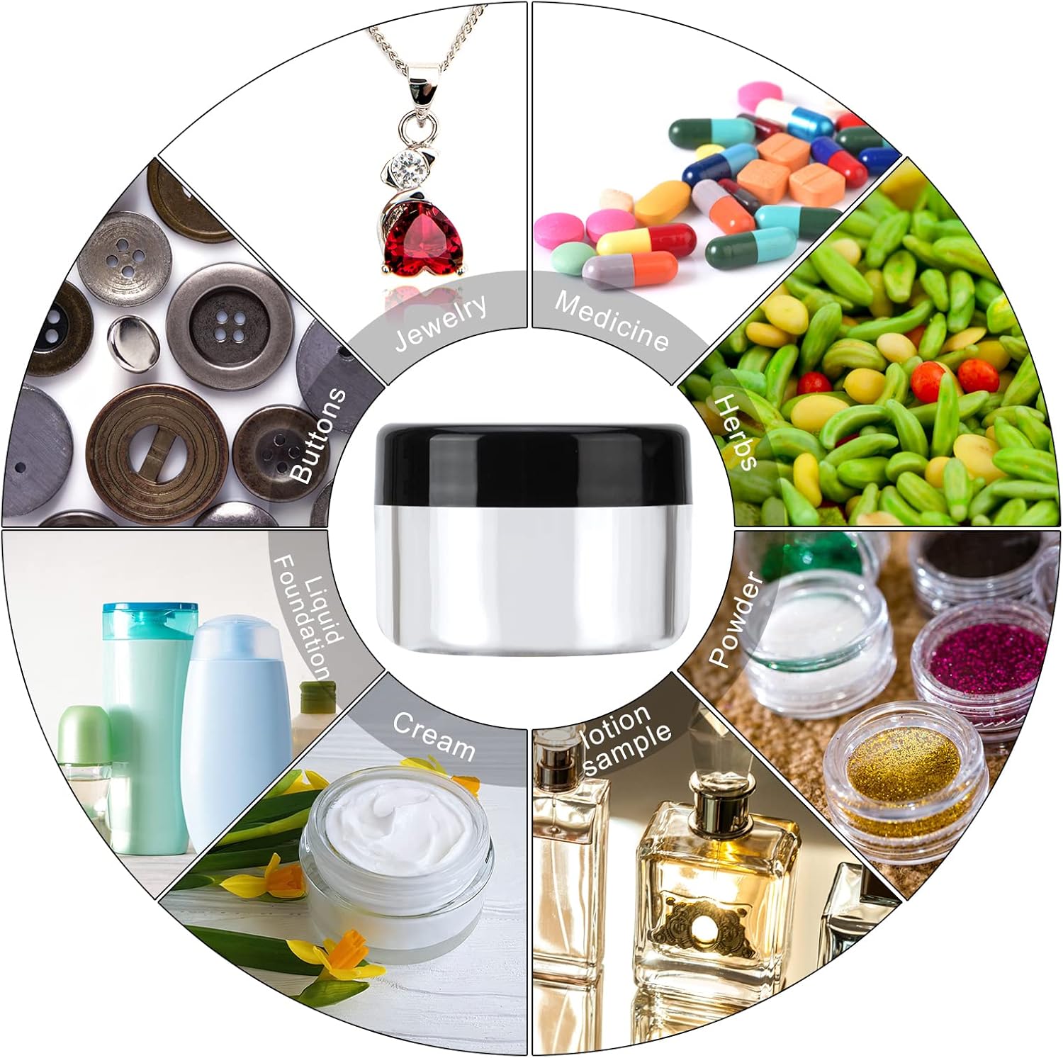 60 unidades de 0.5 fl oz0.53 oz de muestra de tarro transparente transparente crema de vidrio cosmético recipientes con mini espátulas etiqueta para