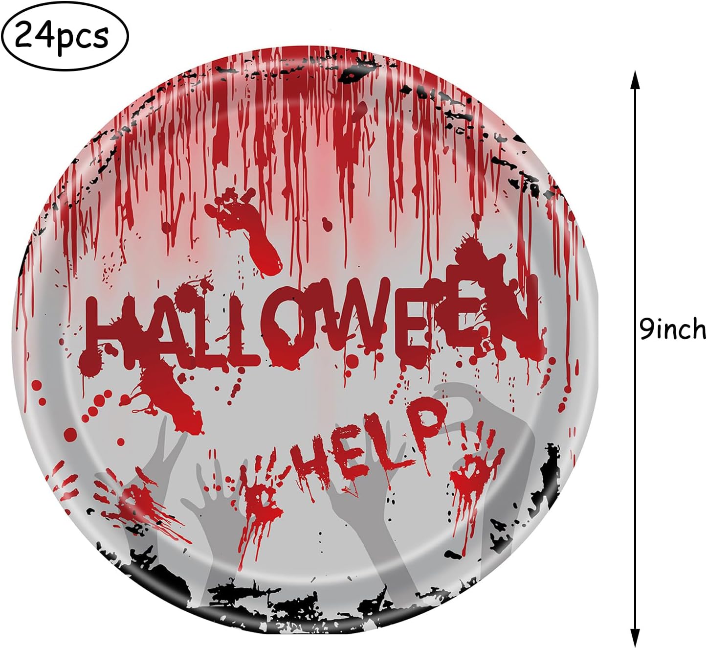 Suministros para fiesta de Halloween  74 piezas de vajilla espeluznante y sangrienta, platos desechables de papel, servilletas, mantel de plástico