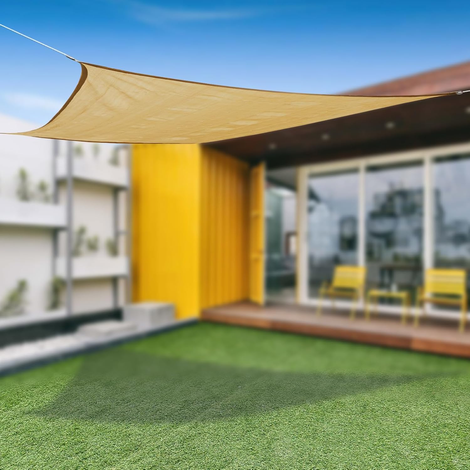 Toldo tipo vela, 16 x 20 pies, toldo para exteriores, toldo con bloqueo UV, cubierta para patio, jardín, actividades al aire libre (16 x 20 pies,