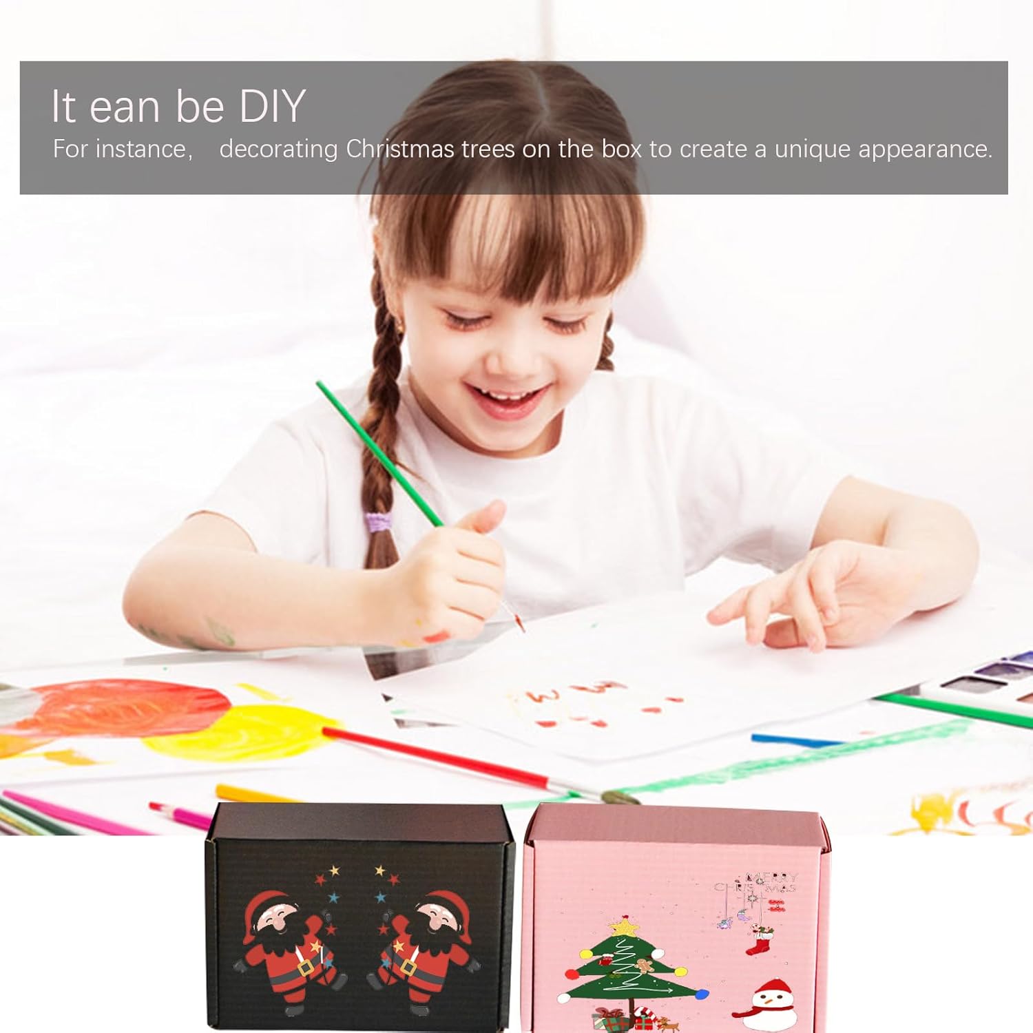 Cajas de envío pequeñas de 6 x 4 x 3  20 paquetes (10 negro + 10 rosa), cajas para mudanzas, cajas de cartón corrugado para envío, embalaje, regalos