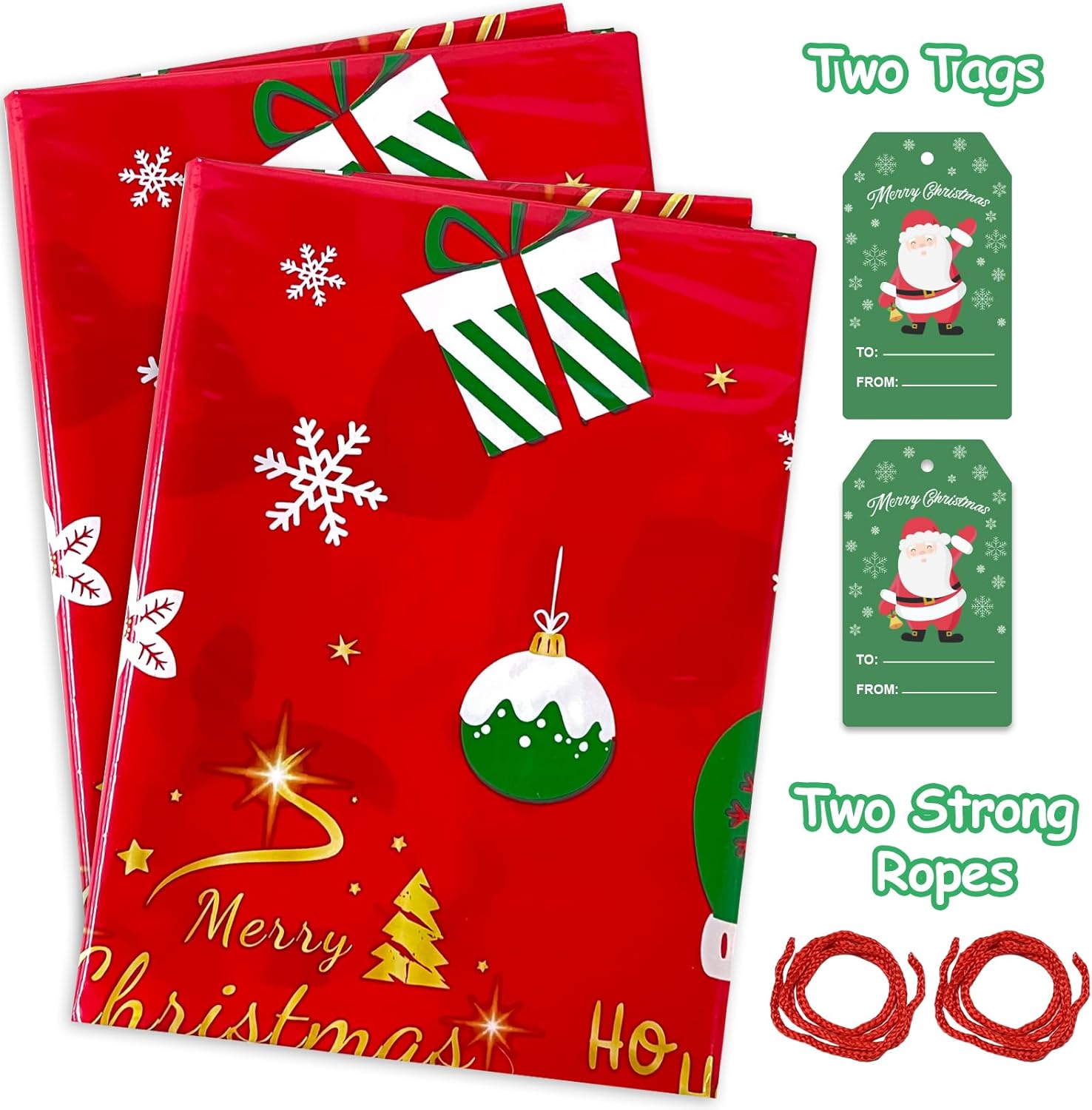 HYmoso Bolsas de regalo de Navidad extragrandes, 2 bolsas de regalo de bicicleta jumbo para regalos de Navidad gigantes de gran tamaño, bolsa de