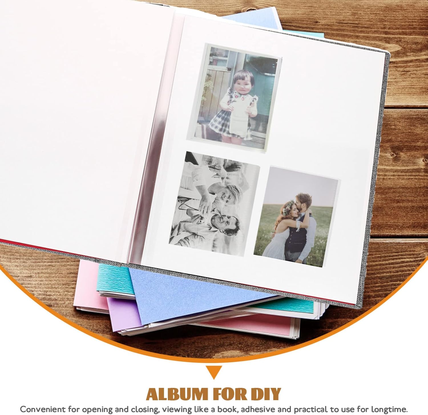 Álbum de fotos de memoria, álbum de fotos autoadhesivo, álbum de fotos, álbum de fotos, libro de recuerdos vintage, cubierta de lino, álbum de fotos