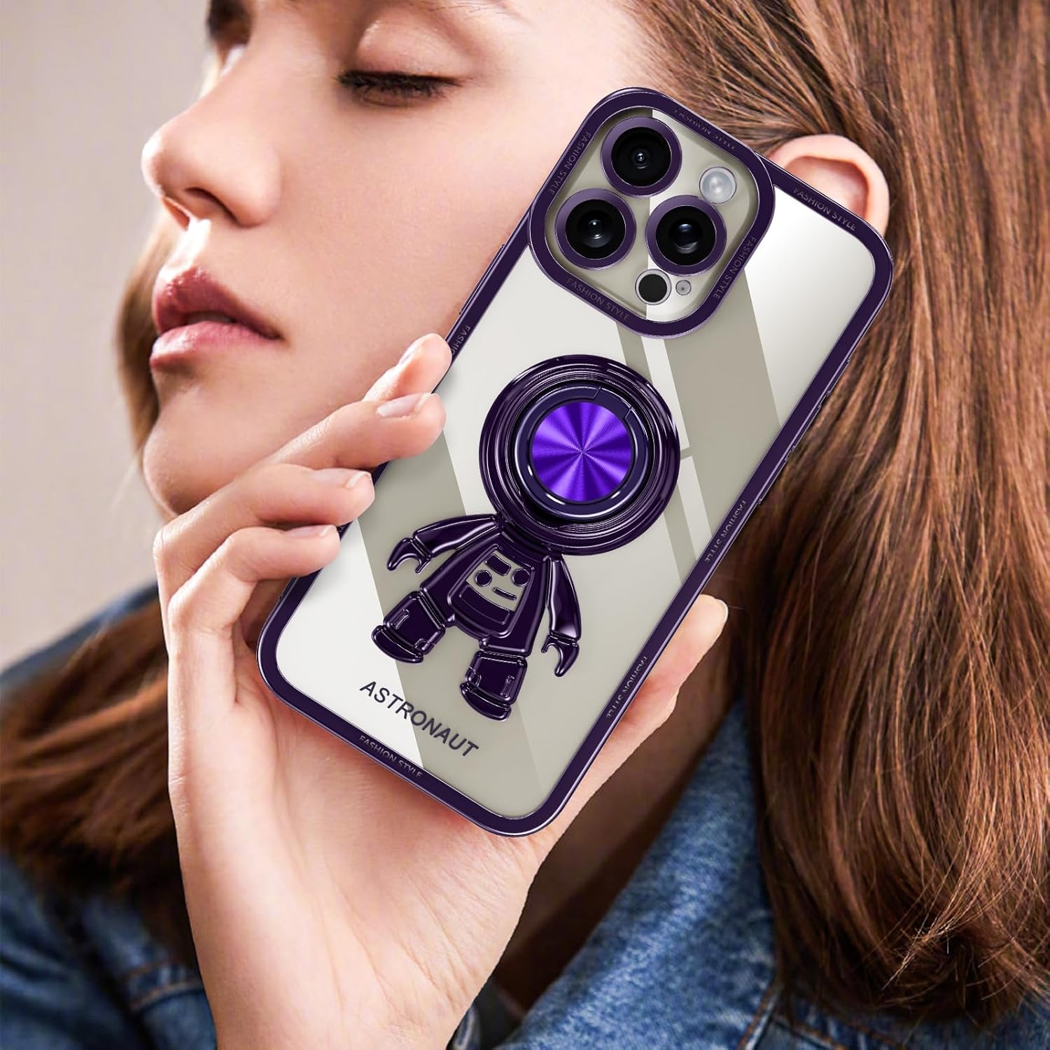 Lontect Funda para iPhone 15 Pro Max a prueba de golpes, protección de cuerpo completo, soporte de anillo de astronautas, protección delgada y