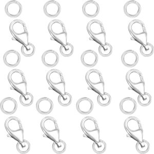 Cierres de langosta para fabricación de joyas S925 cierre de langosta con anillos de salto para collares, pulseras, plata de ley 925 fabricada en Cierres de langosta para fabricación de joyas S925 cierre de langosta con anillos de salto para collares, pulseras, plata de ley 925 fabricada en