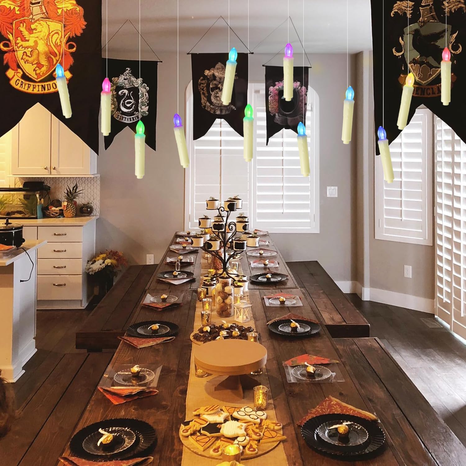 Decoraciones de Navidad, paquete de 10 velas flotantes, programables, 12 colores, con control remoto, decoración de Helloween con clip de vela para