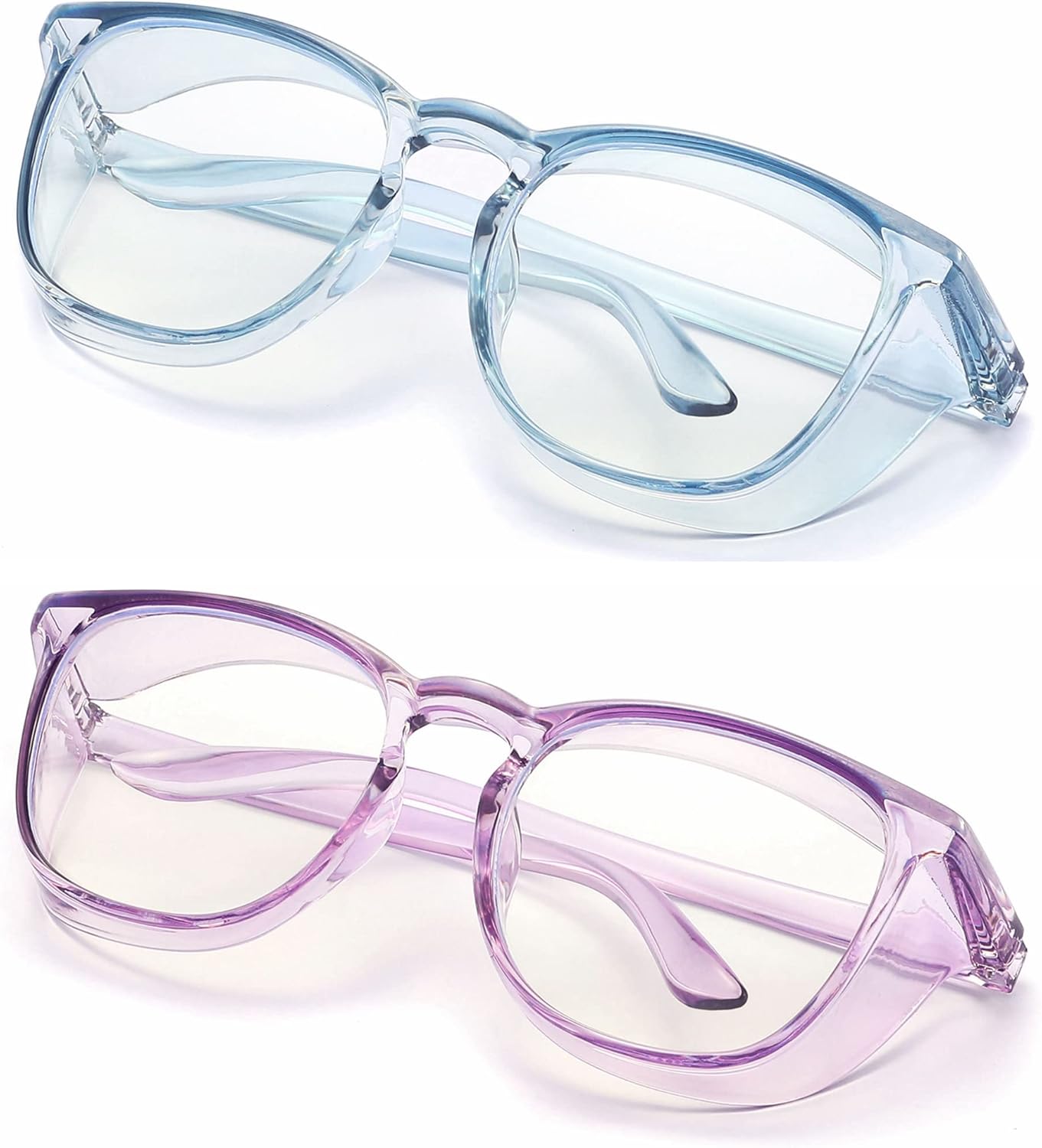 Gafas de seguridad antiniebla, gafas protectoras con bloqueo de luz azul, antipolvo, protección UV, para hombres y mujeres (paquete de 2 (azul cielo