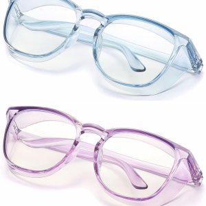 Gafas de seguridad antiniebla, gafas protectoras con bloqueo de luz azul, antipolvo, protección UV, para hombres y mujeres (paquete de 2 (azul cielo Gafas de seguridad antiniebla, gafas protectoras con bloqueo de luz azul, antipolvo, protección UV, para hombres y mujeres (paquete de 2 (azul cielo