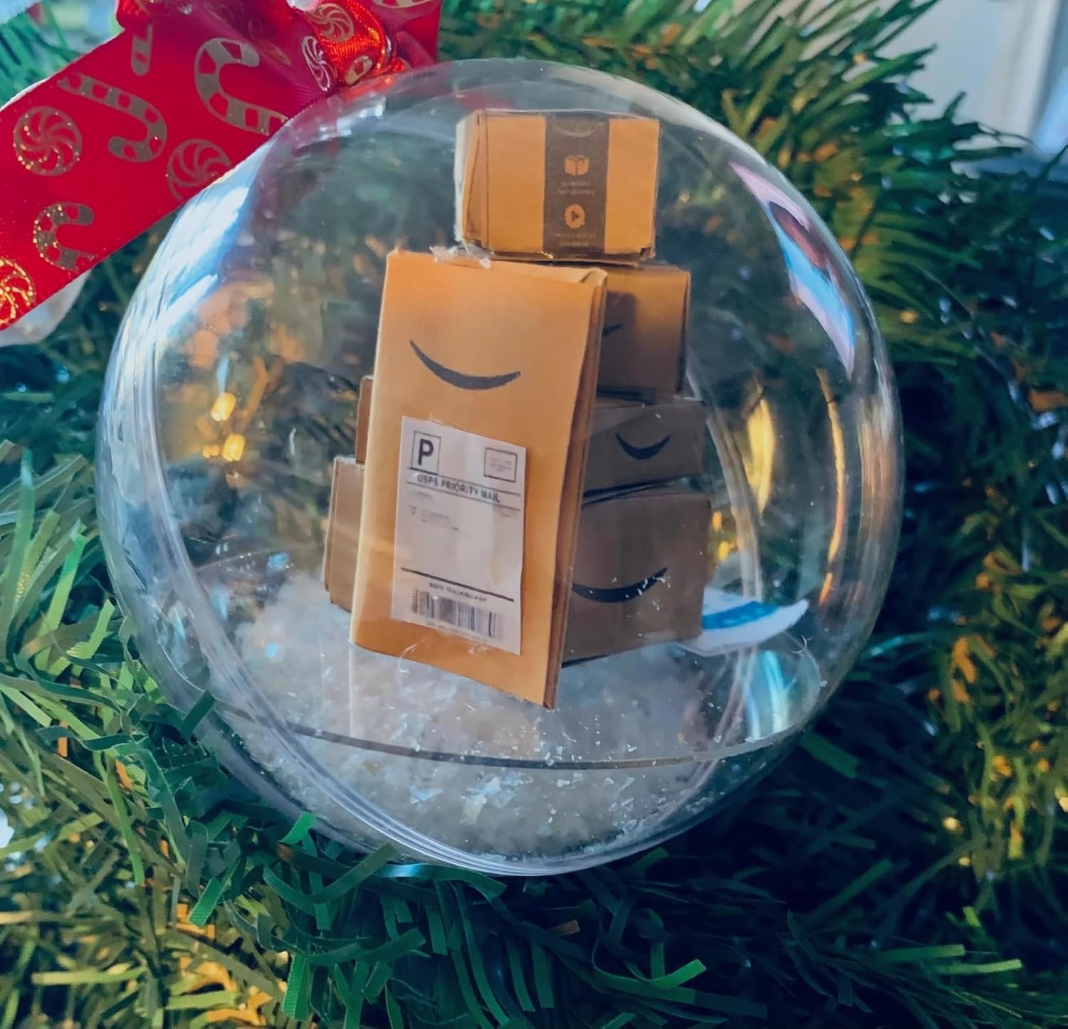 Adorno divertido 2023  Mini paquetes de adorno, mini caja exprés de Navidad, decoración de árbol, bolas de Navidad, decoración de Navidad para el