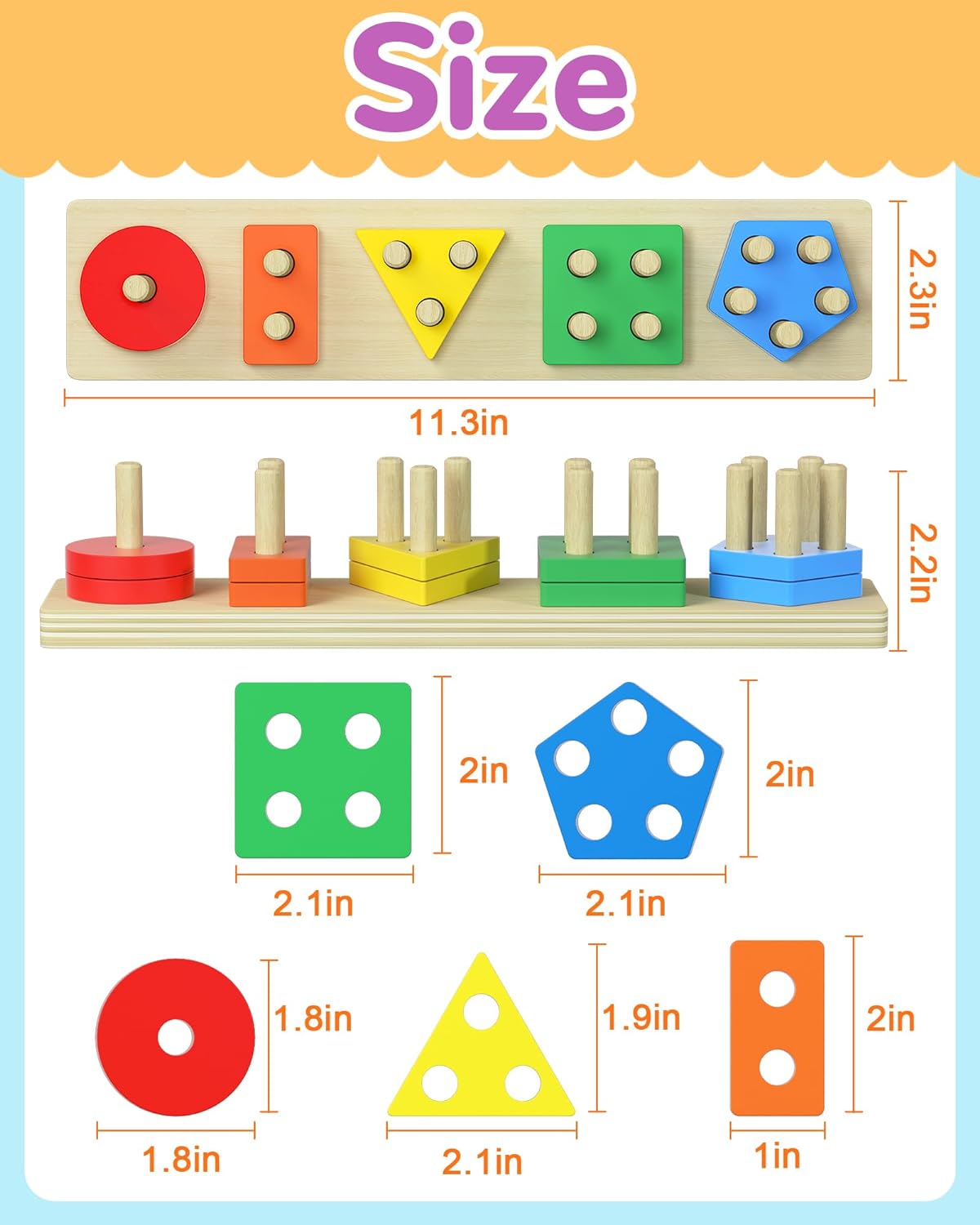 Juguetes Montessori para niños y niñas de 1, 2, 3 años, juguetes para edades de 2 a 4 años, 0 a 2 años, regalos de cumpleaños, rompecabezas de