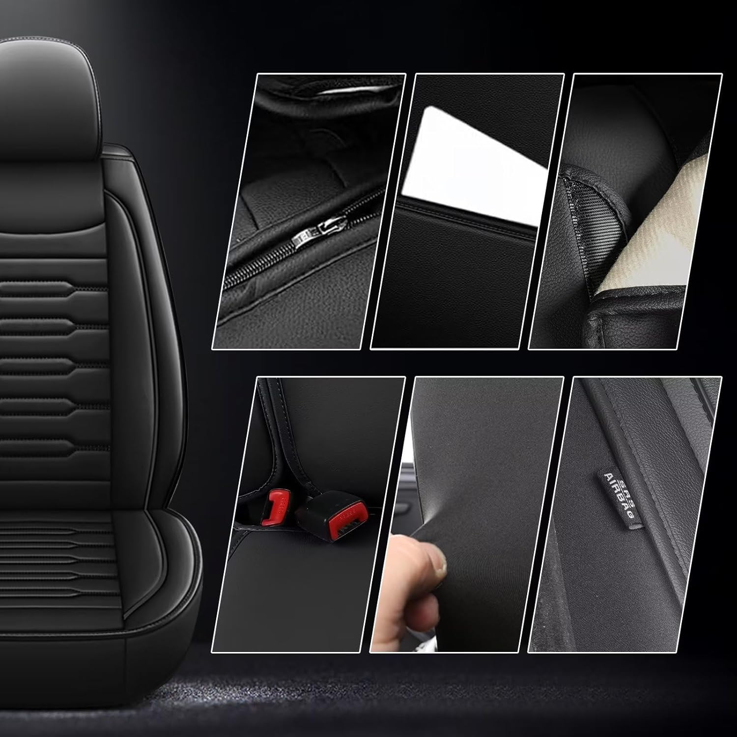 AOMSAZTO Funda de asiento de automóvil compatible con Jeep Grand Cherokee 2004-2010, solo 2 asientos delanteros, protector de cojín de asiento de