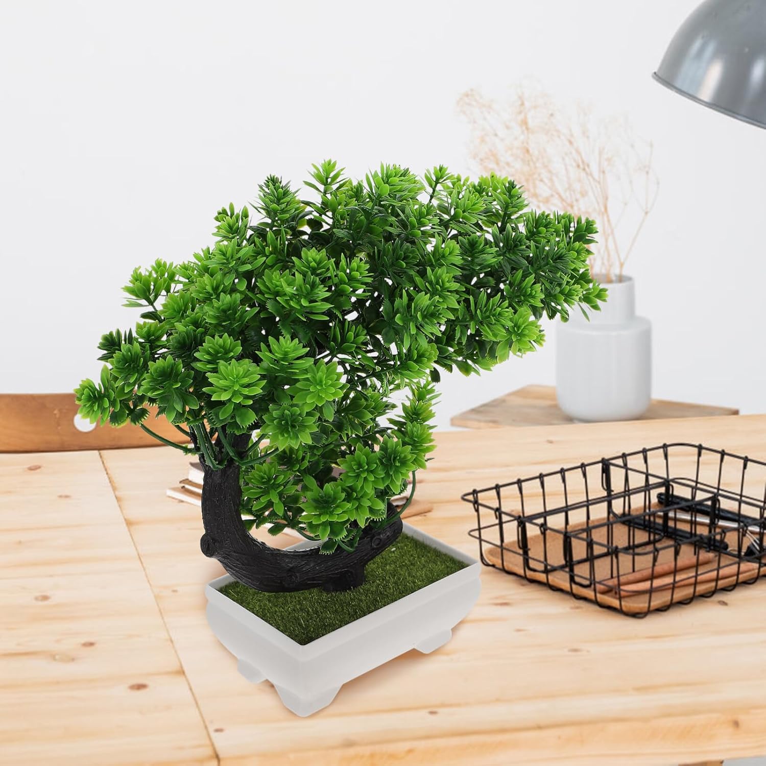 GANAZONO Pequeñas plantas artificiales para decoración del hogar, mini árbol bonsái artificial, plantas artificiales japonesas para decoración del
