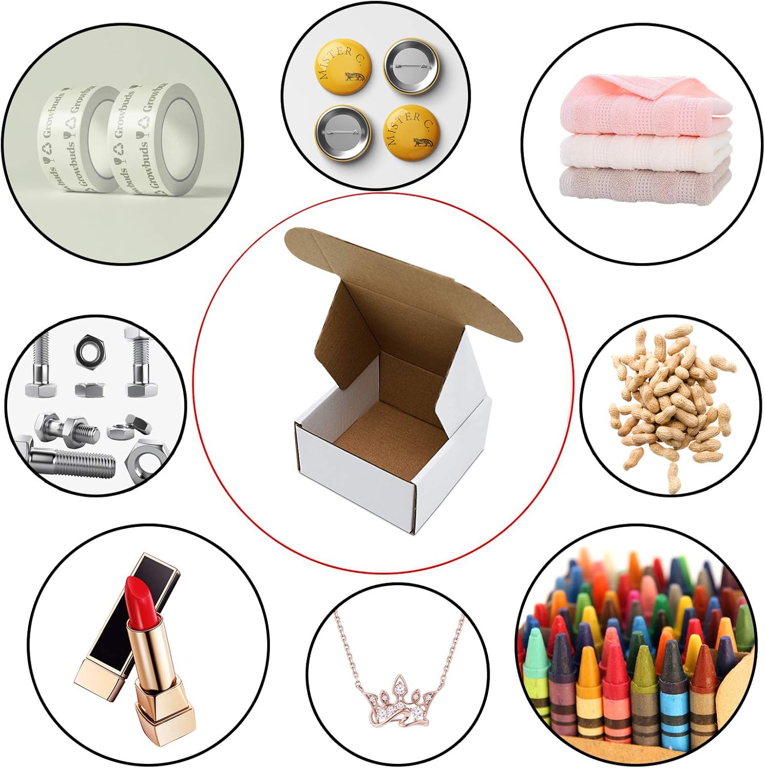 Cajas de envío blancas de 6 x 4 x 1 pulgadas, paquete de 25 cajas para pequeñas empresas, cajas de cartón corrugado para envío, embalaje