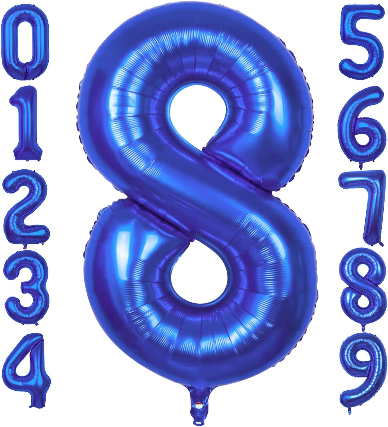 Globo azul del número 8 del número 8 del número 8 de 40 pulgadas  Globo azul del número 8 para decoraciones de cumpleaños de 8  Globos de cumpleaños