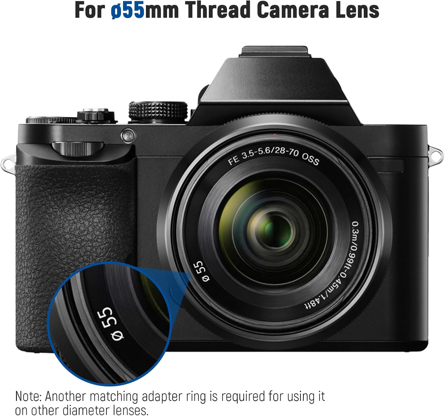 NEEWER Lente gran angular y macro HD 2 en 1 de 2.283 in 0.43X, lente ultra gran angular con longitud focal de 0.709 in compatible con Canon EOS T7