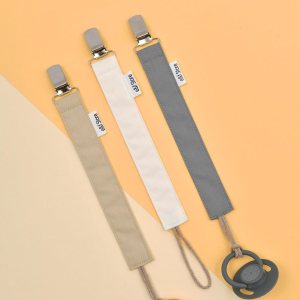 Clip para chupete de bebé, 100% algodón, hecho a mano, correa para chupete ligera y resistente a desgarros (paquete triple, beige, blanco, gris) Clip para chupete de bebé, 100% algodón, hecho a mano, correa para chupete ligera y resistente a desgarros (paquete triple, beige, blanco, gris)