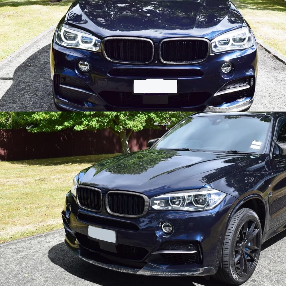 Parrilla de parrilla de riñón de parachoques delantero de fibra de carbono para 2014-2018 BMW F15 F16 X5 X6 X5M X6M