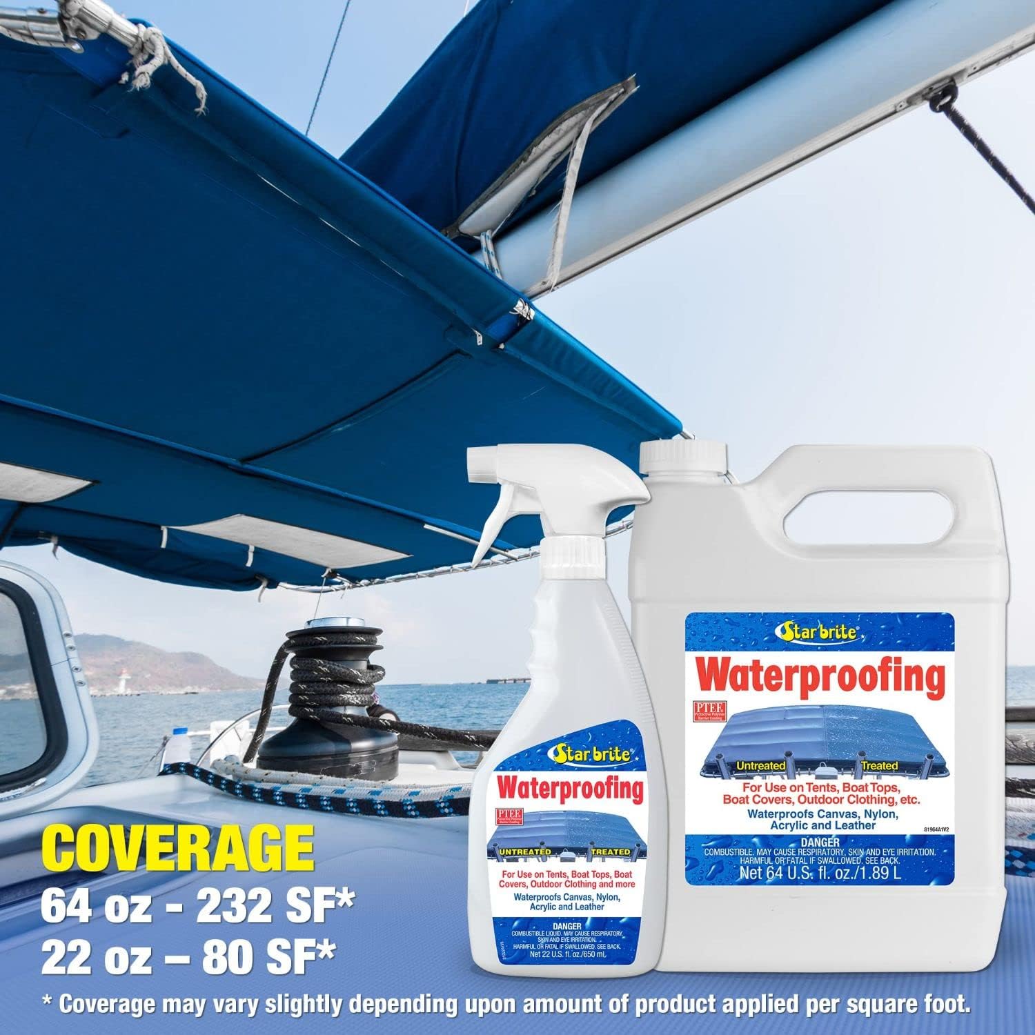 STAR BRITE Spray impermeabilizante, impermeable, repelente de manchas + protección UV, 64 onzas (081964) y sellador Gear AID Seam Grip FC de secado