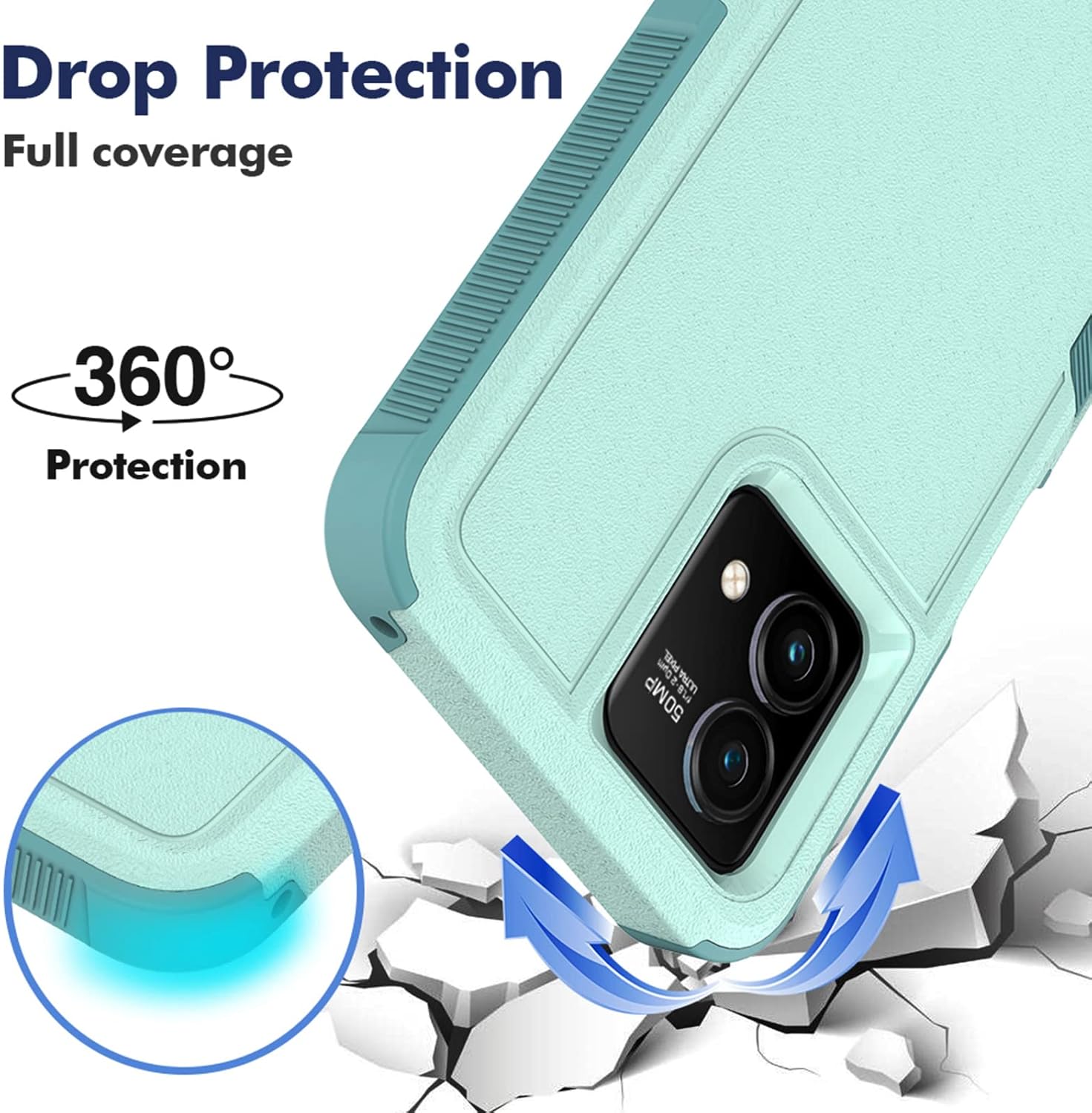 Funda para Moto G Stylus 5G 2023 funda protectora de doble capa resistente para teléfono celular, a prueba de golpes, con protector de pantalla,