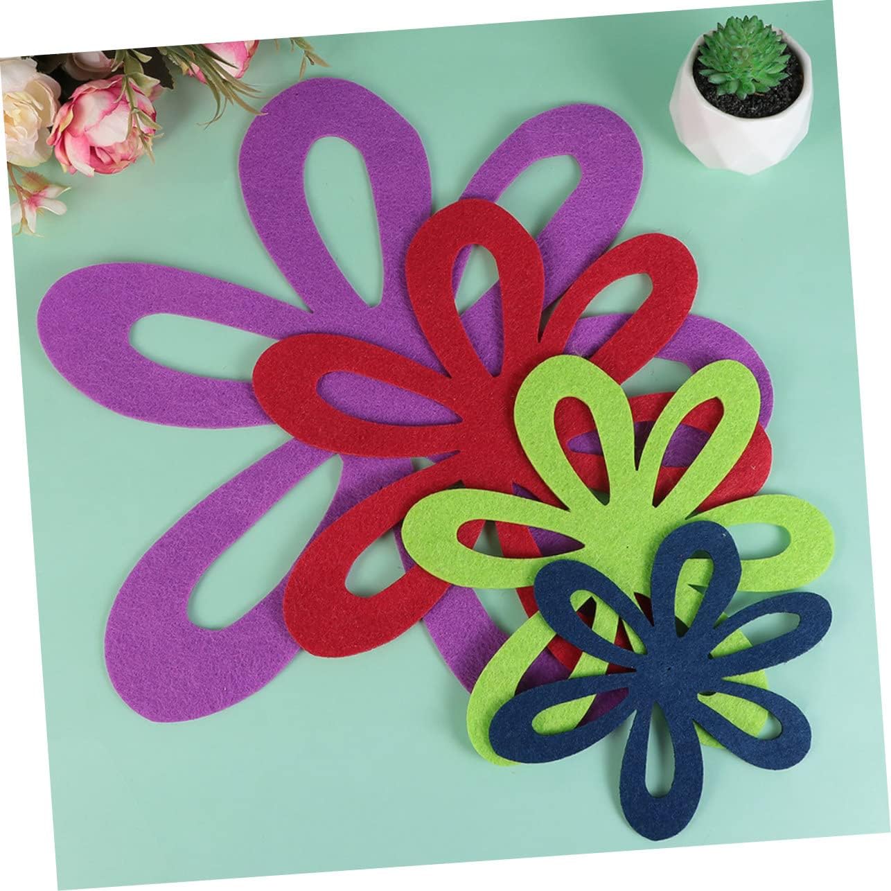 4 manteles individuales de cuatro colores tallados para mesa de comedor, trípode, manteles individuales separadores, protectores de mesa, tapetes de