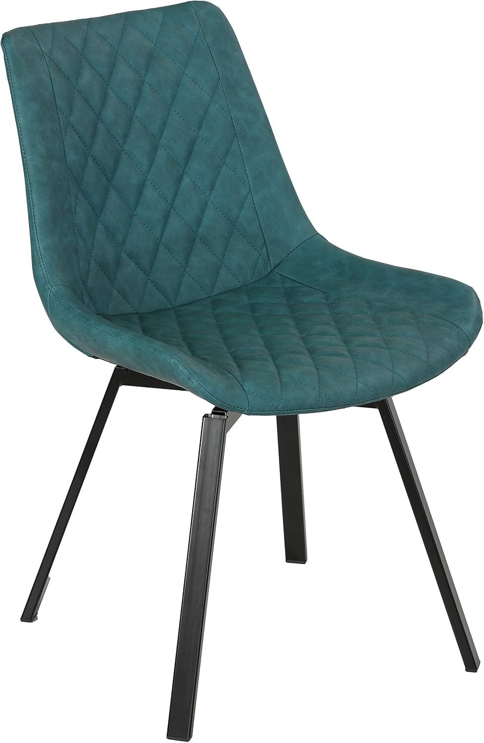 Cortesi Home Azov – Juego de 2 sillas de comedor giratorias, piel sintética color aguamarina profunda