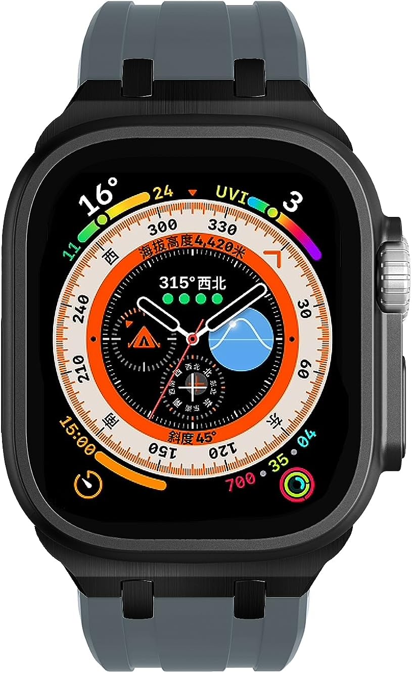 NewWays Apple Watch Ultra Band 1.929 in 1.772 in 1.732 in 1.654 in Hombre, AP Wide Sport – Adaptador de acero inoxidable para iWatch Series 8, 7, 6,