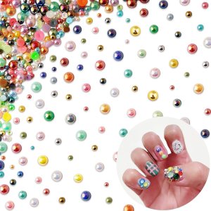 2000 cuentas de perlas semicirculares de tamaños mixtos de 2340.197 in, gemas de imitación de diamantes de imitación de parte trasera plana para 2000 cuentas de perlas semicirculares de tamaños mixtos de 2340.197 in, gemas de imitación de diamantes de imitación de parte trasera plana para