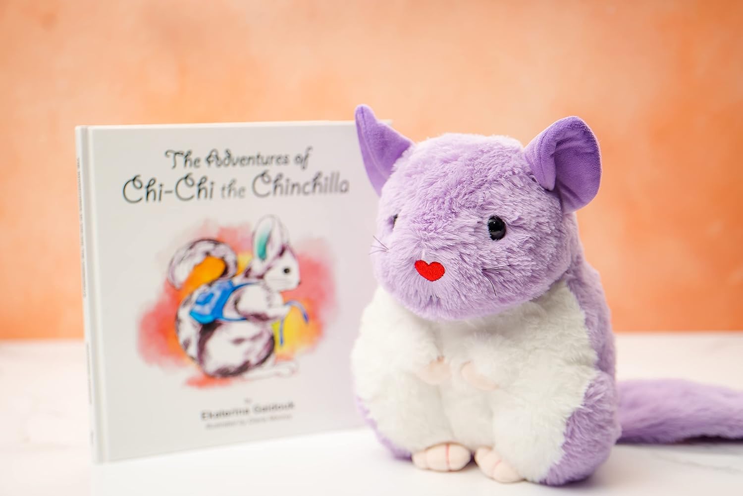 Juguete de peluche de Chinchilla de 9 pulgadas (morado) Exclusivo